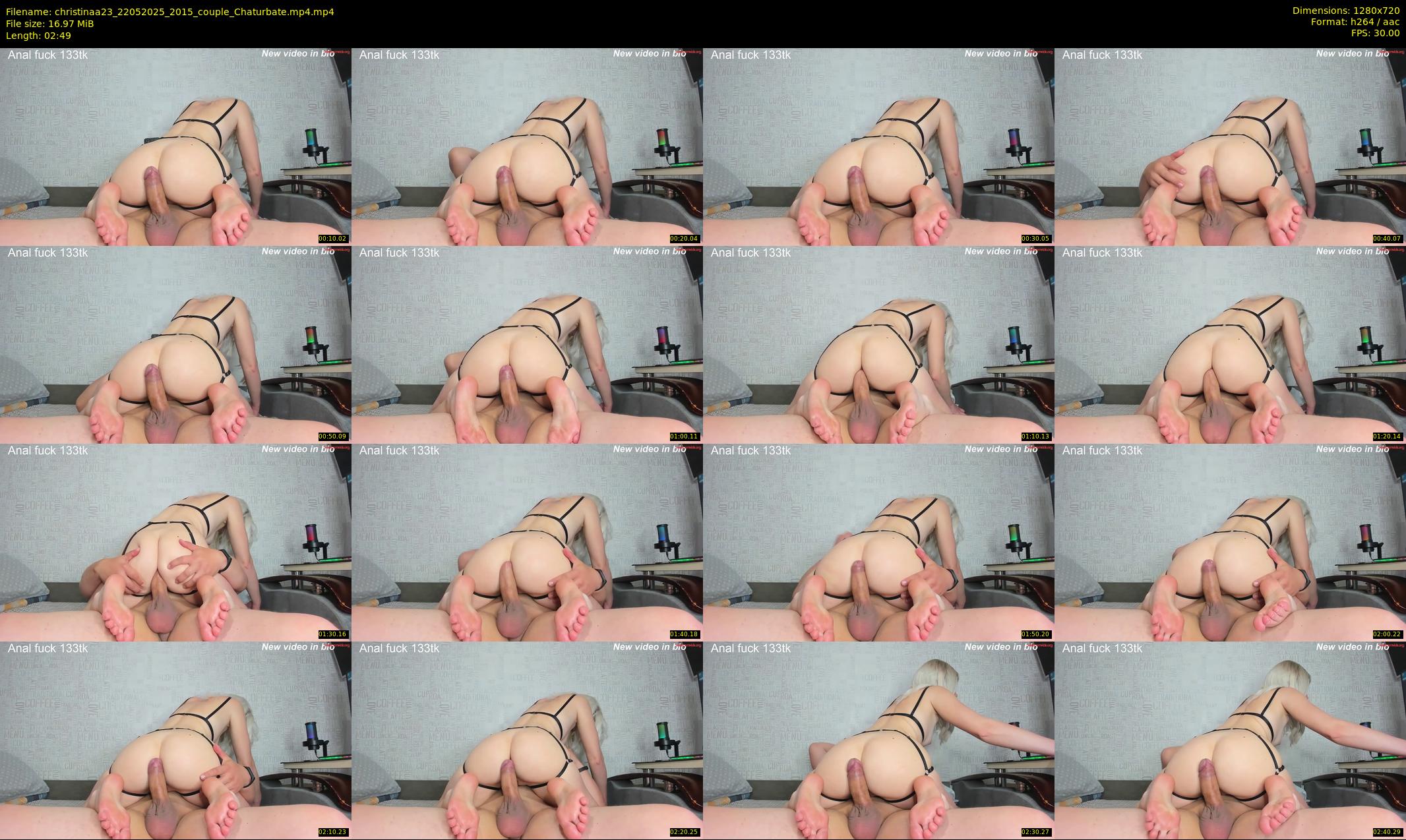 christinaa23 — 3 minute Chaturbate couple cam show recording, 720p, May 22, 2025