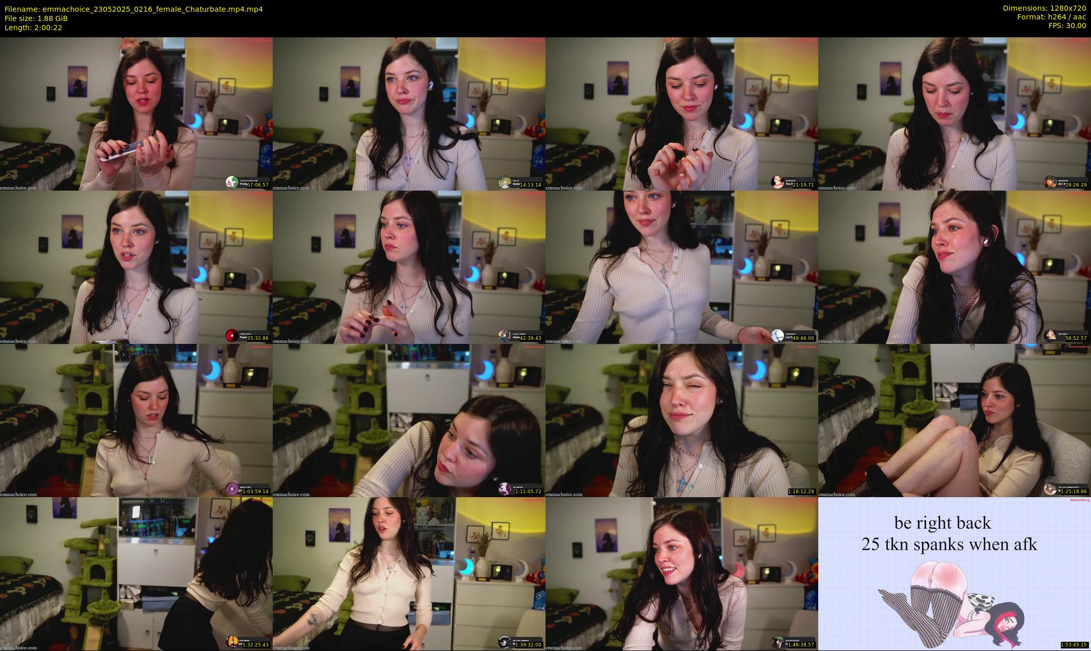 emmachoice — 121 minute Chaturbate female cam show recording, 720p, May 23, 2025