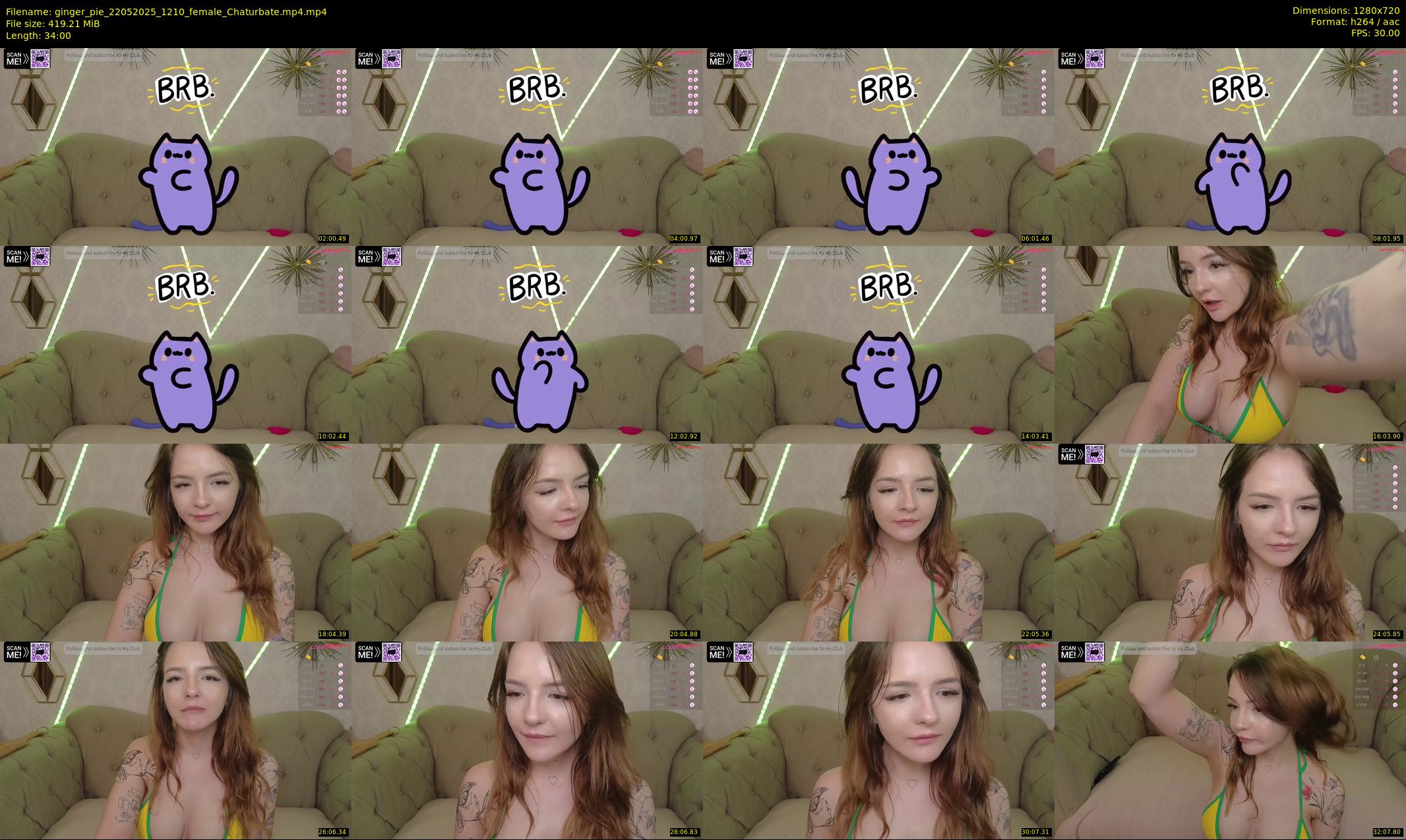 ginger_pie — 34 minute Chaturbate female cam show recording, 720p, May 22, 2025