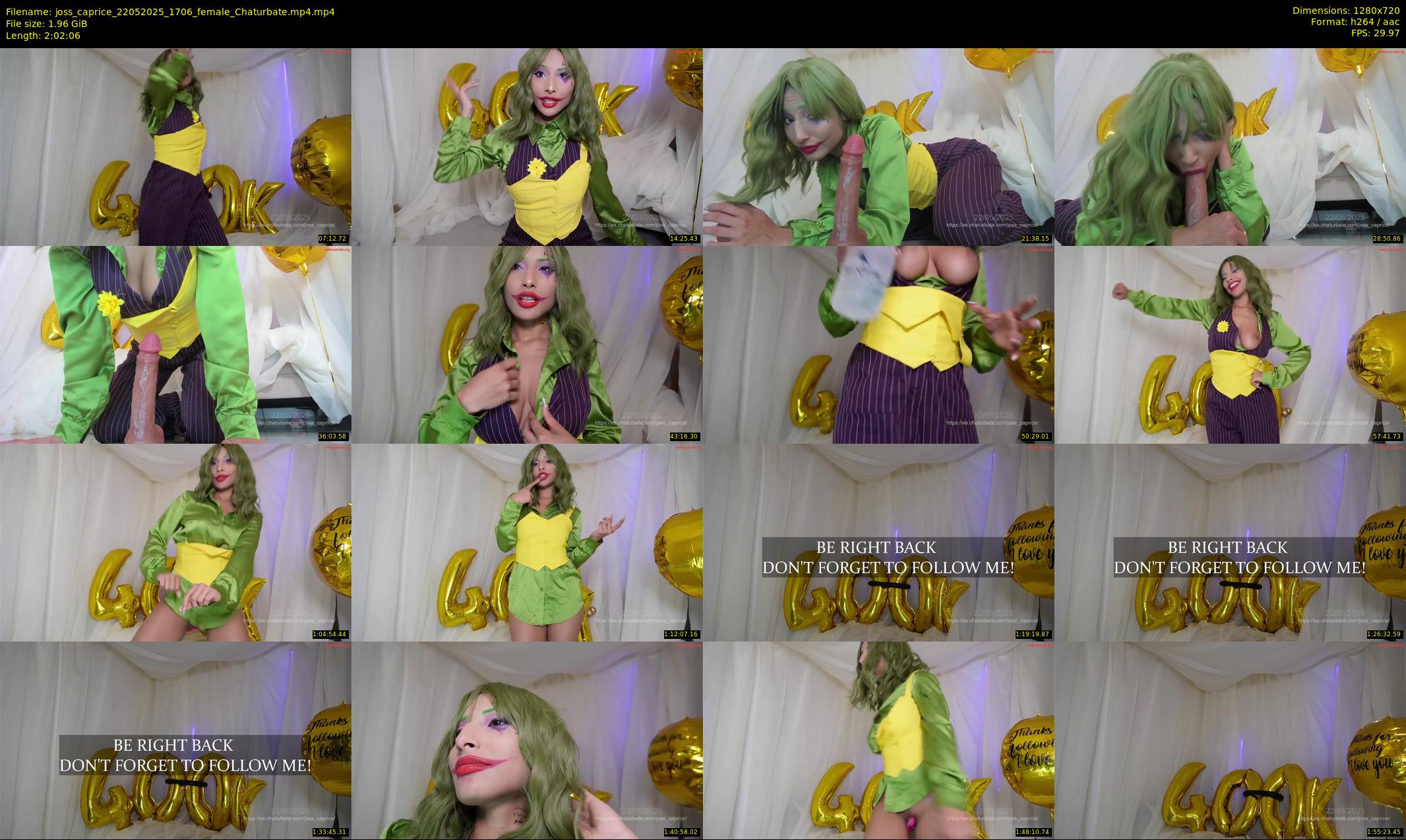 joss_caprice — 123 minute Chaturbate female cam show recording, 720p, May 22, 2025