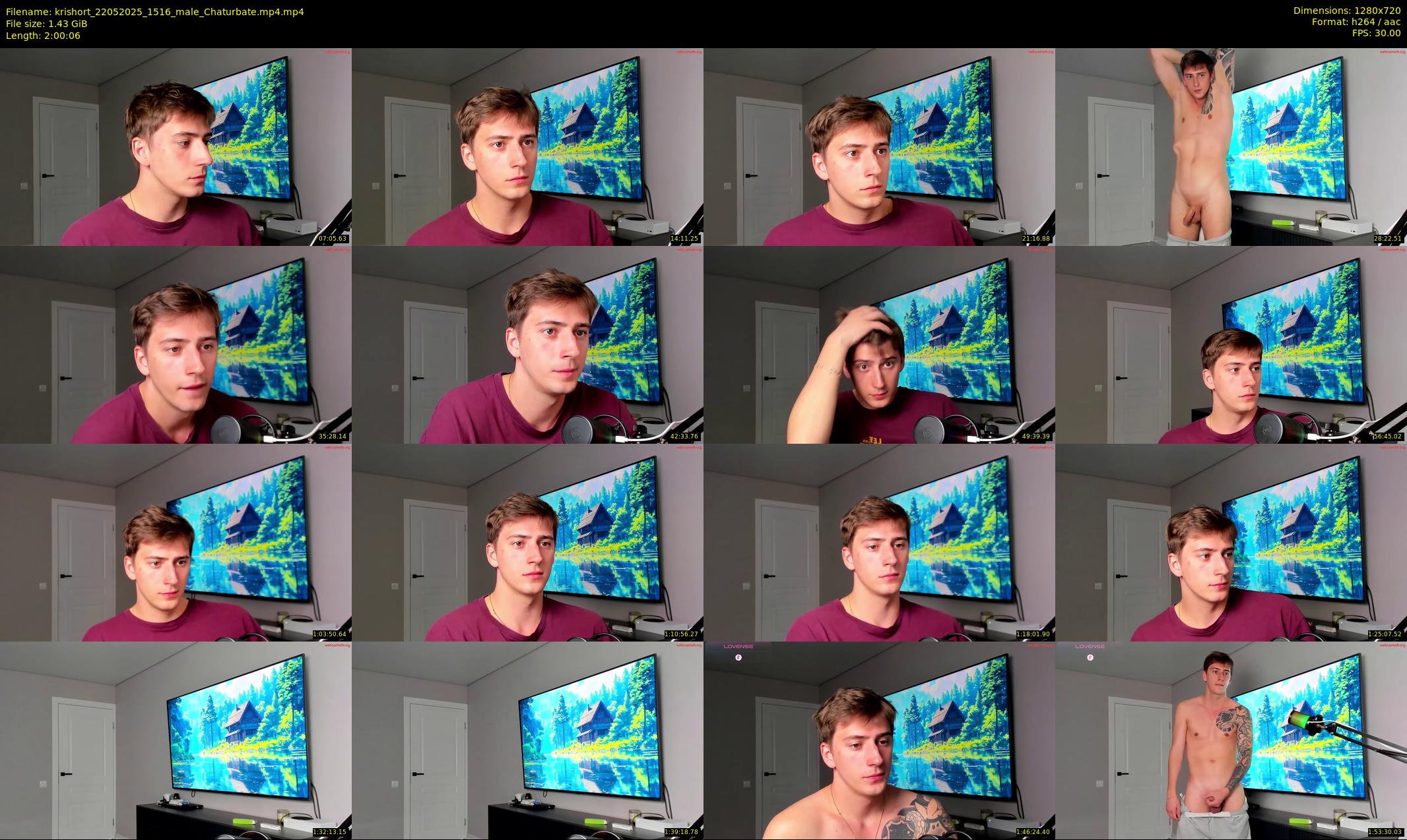 krishort — 121 minute Chaturbate male cam show recording, 720p, May 22, 2025