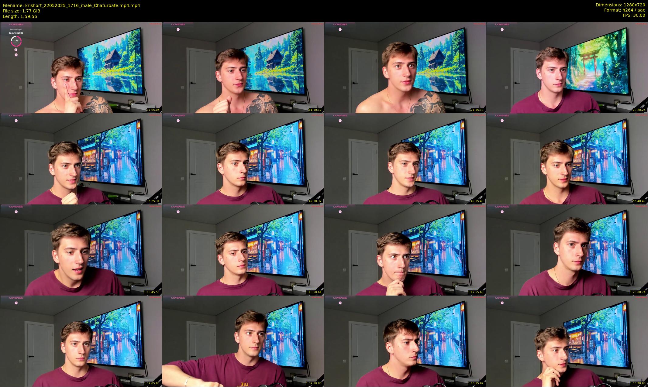 krishort — 120 minute Chaturbate male cam show recording, 720p, May 22, 2025