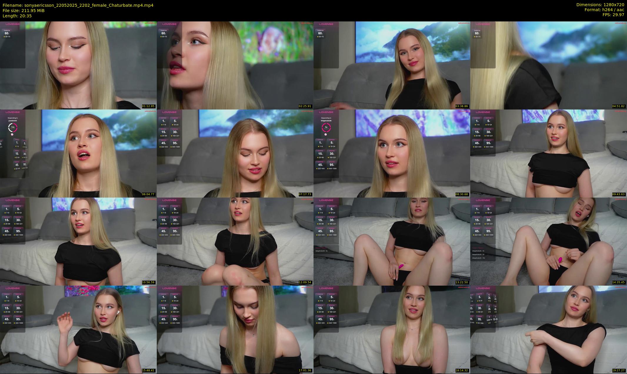 sonyaericsson — 21 minute Chaturbate female cam show recording, 720p, May 22, 2025