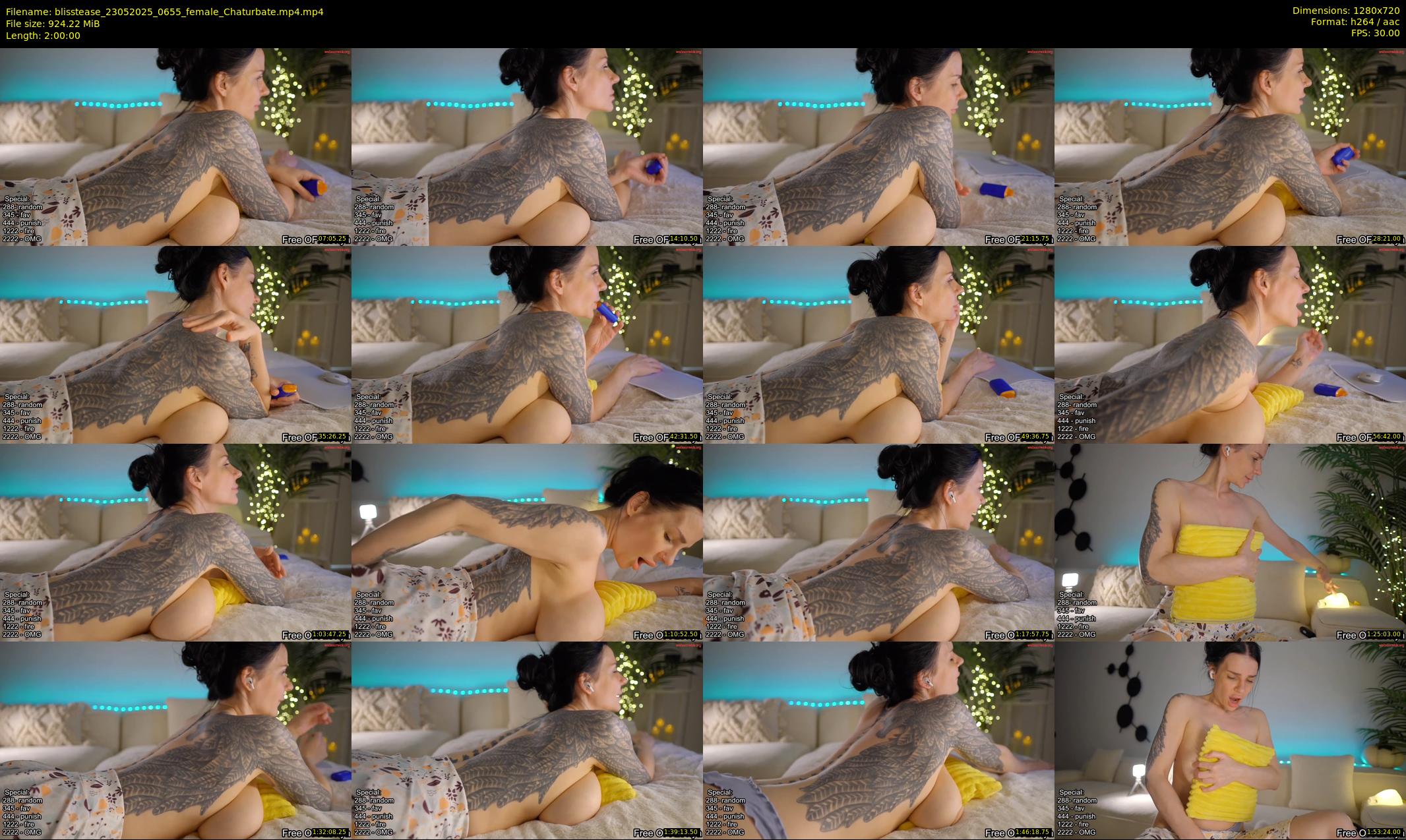 blisstease — 120 minute Chaturbate female cam show recording, 720p, May 23, 2025