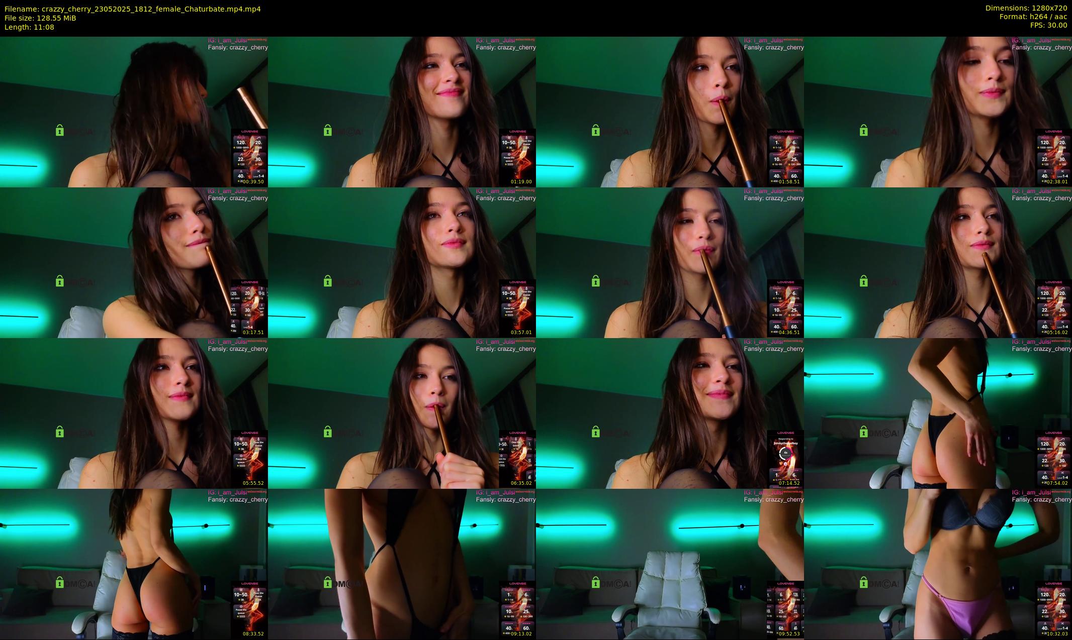 crazzy_cherry — 12 minute Chaturbate female cam show recording, 720p, May 23, 2025