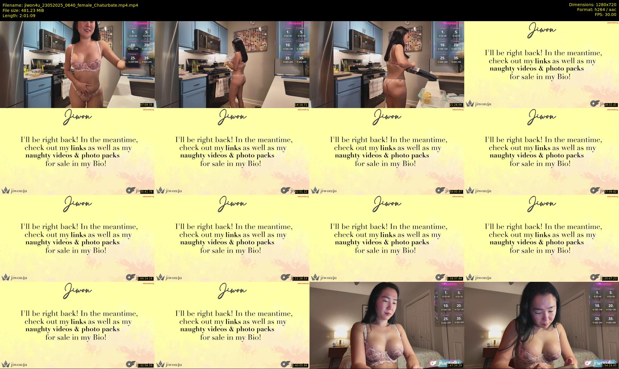 jiwon4u — 122 minute Chaturbate female cam show recording, 720p, May 23, 2025