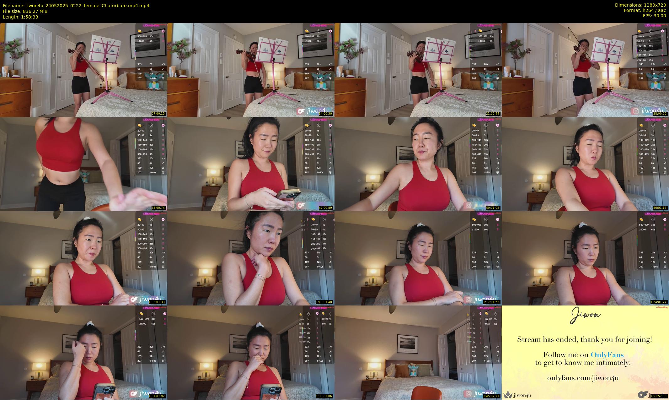 jiwon4u — 119 minute Chaturbate female cam show recording, 720p, May 24, 2025