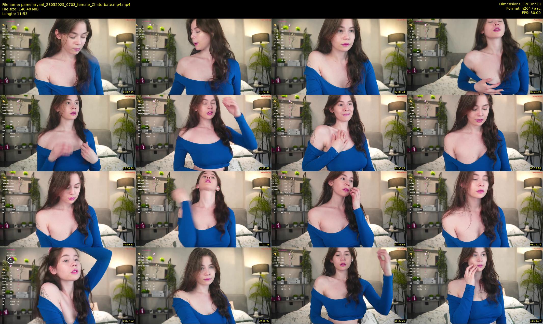 pamelaryant — 12 minute Chaturbate female cam show recording, 720p, May 23, 2025