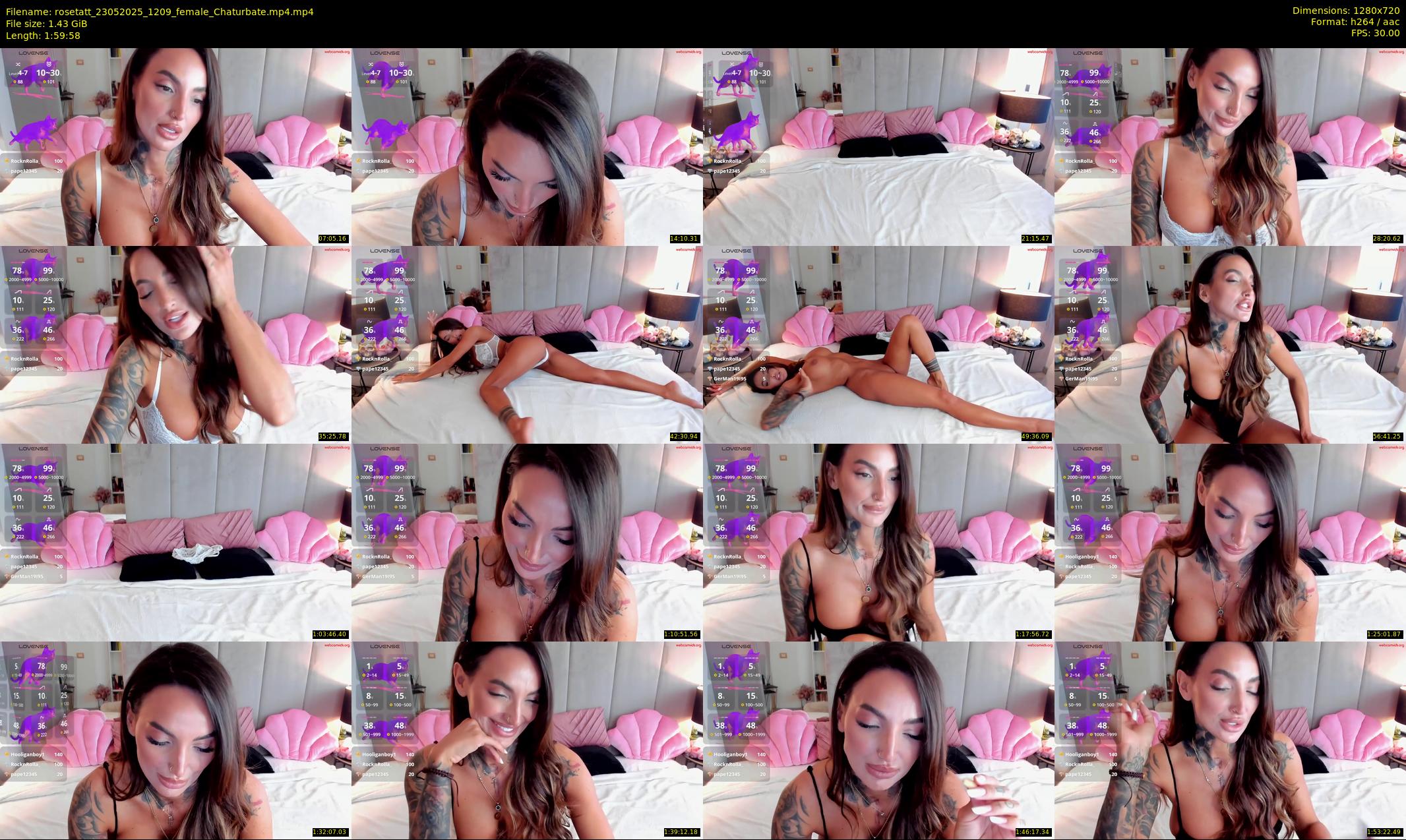 rosetatt — 120 minute Chaturbate female cam show recording, 720p, May 23, 2025