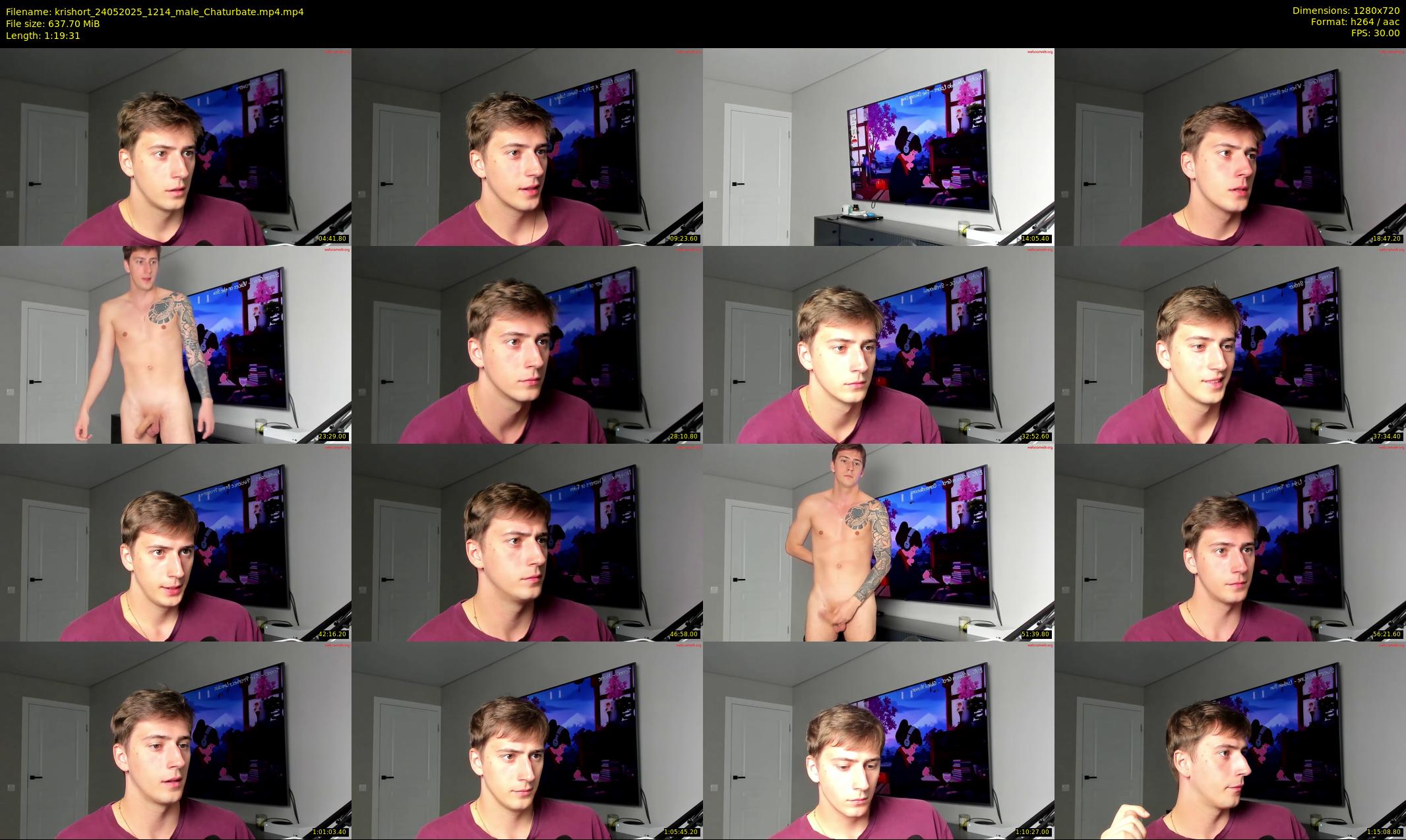 krishort — 80 minute Chaturbate male cam show recording, 720p, May 24, 2025