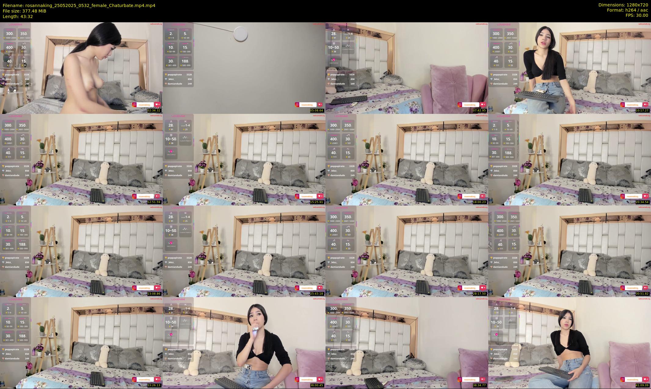 rosannaking — 44 minute Chaturbate female cam show recording, 720p, May 25, 2025
