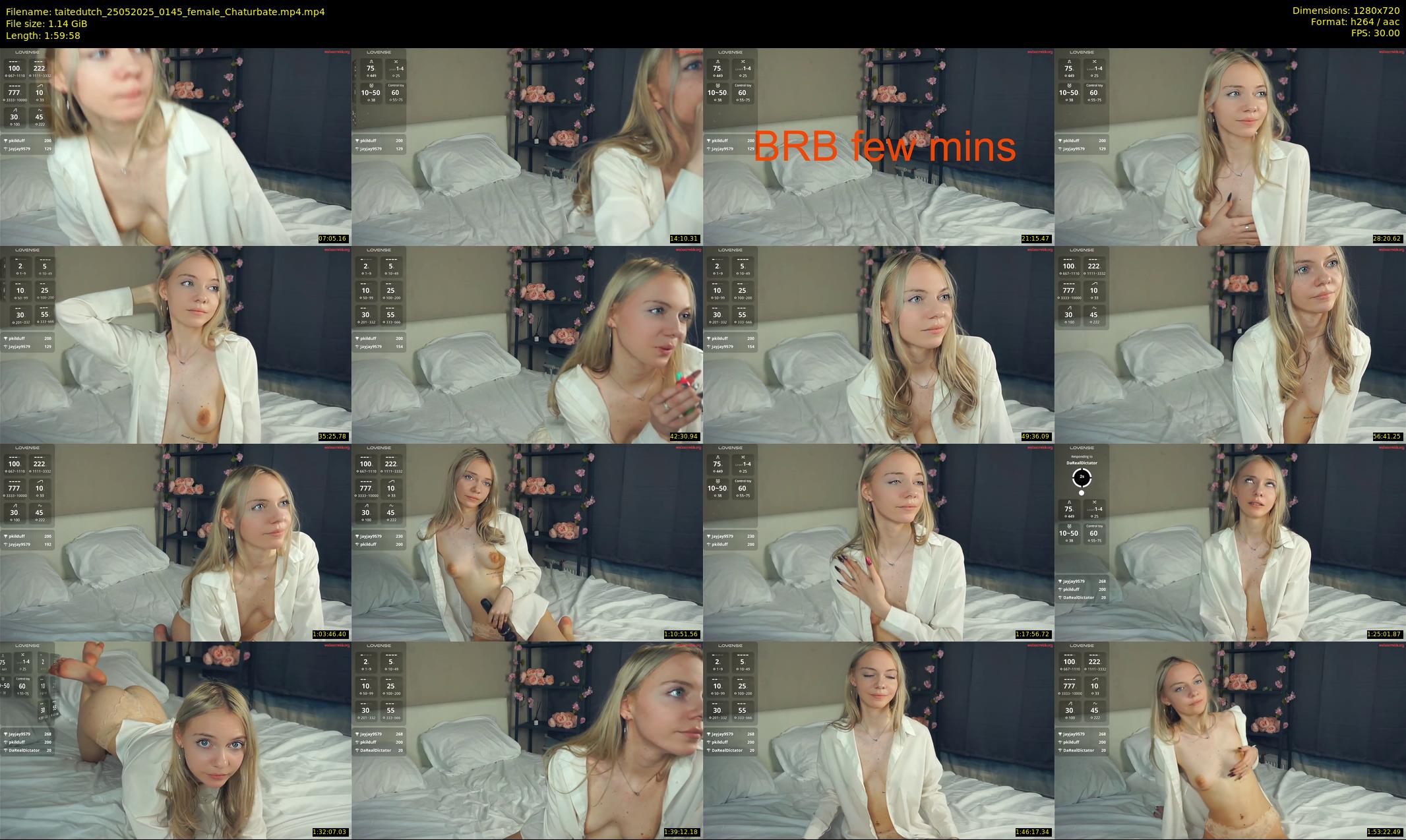 taitedutch — 120 minute Chaturbate female cam show recording, 720p, May 25, 2025