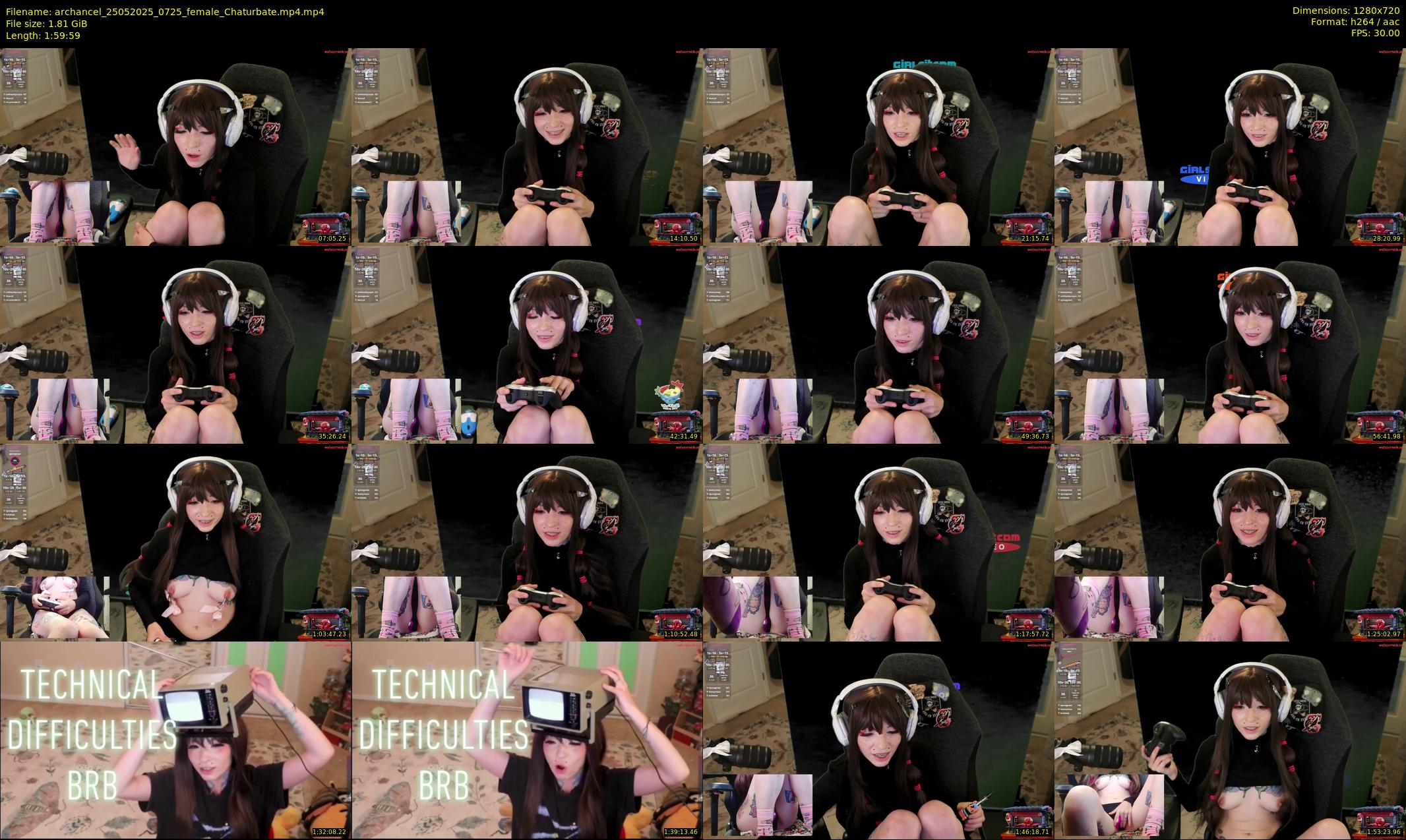 archancel — 120 minute Chaturbate female cam show recording, 720p, May 25, 2025
