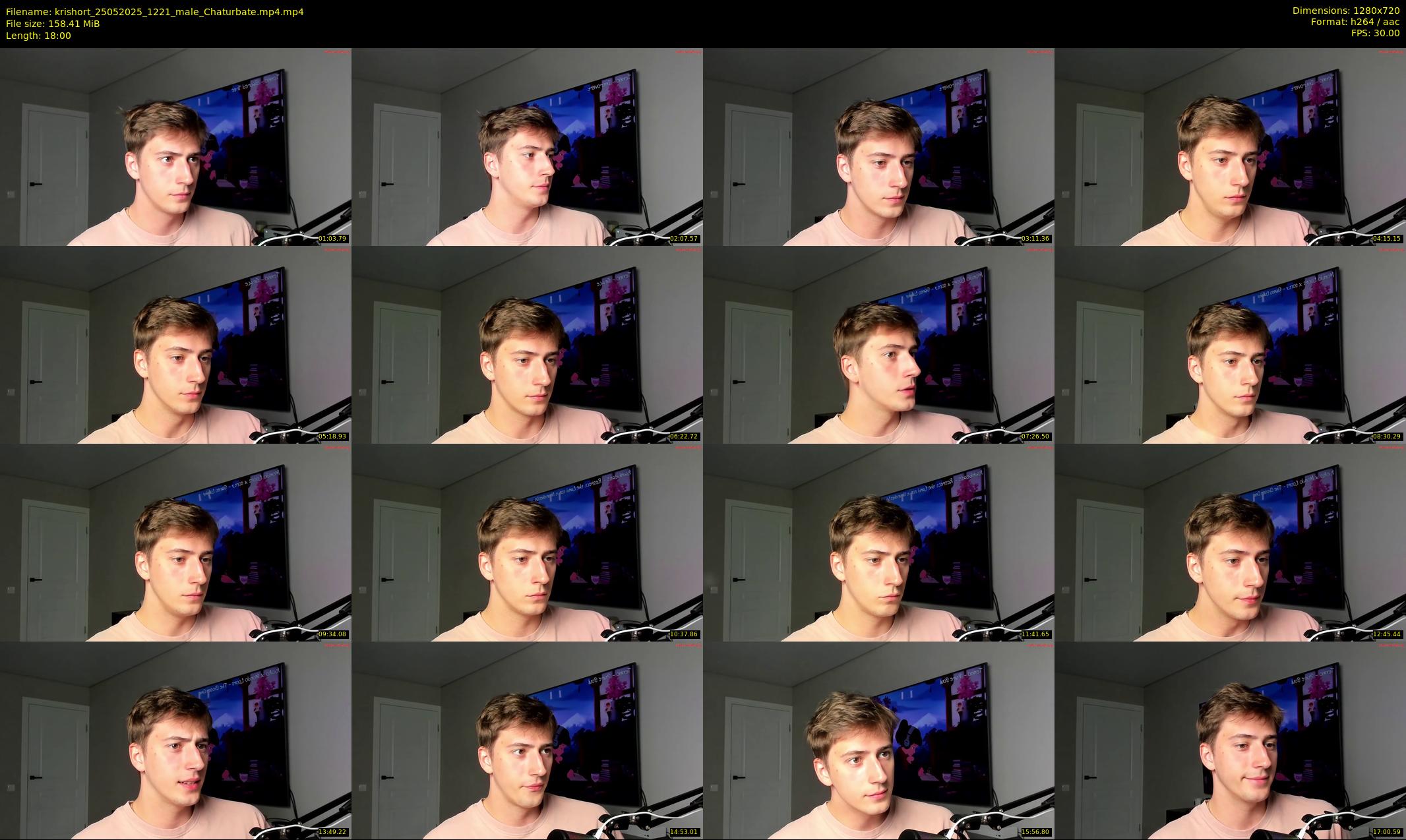 krishort — 18 minute Chaturbate male cam show recording, 720p, May 25, 2025