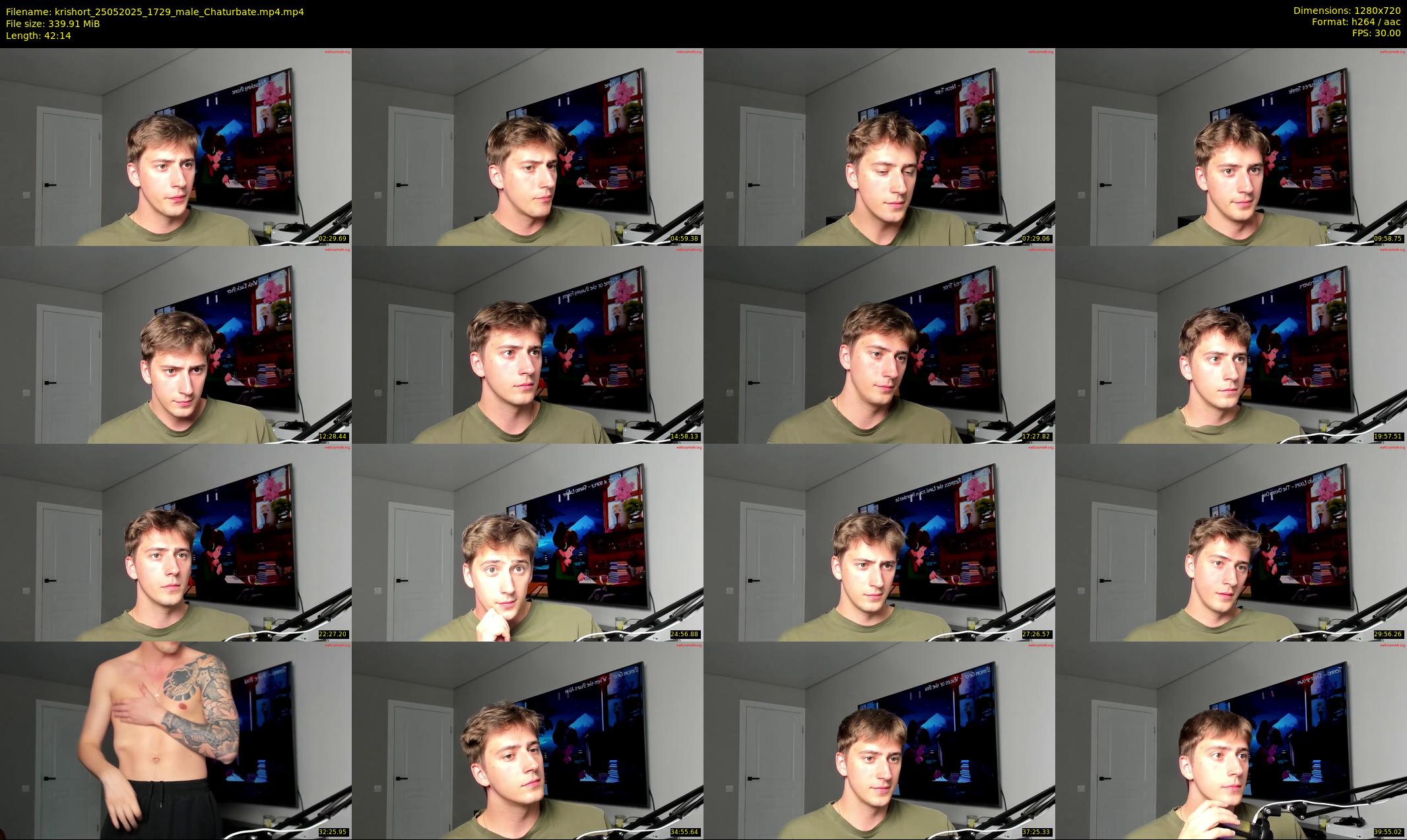 krishort — 43 minute Chaturbate male cam show recording, 720p, May 25, 2025