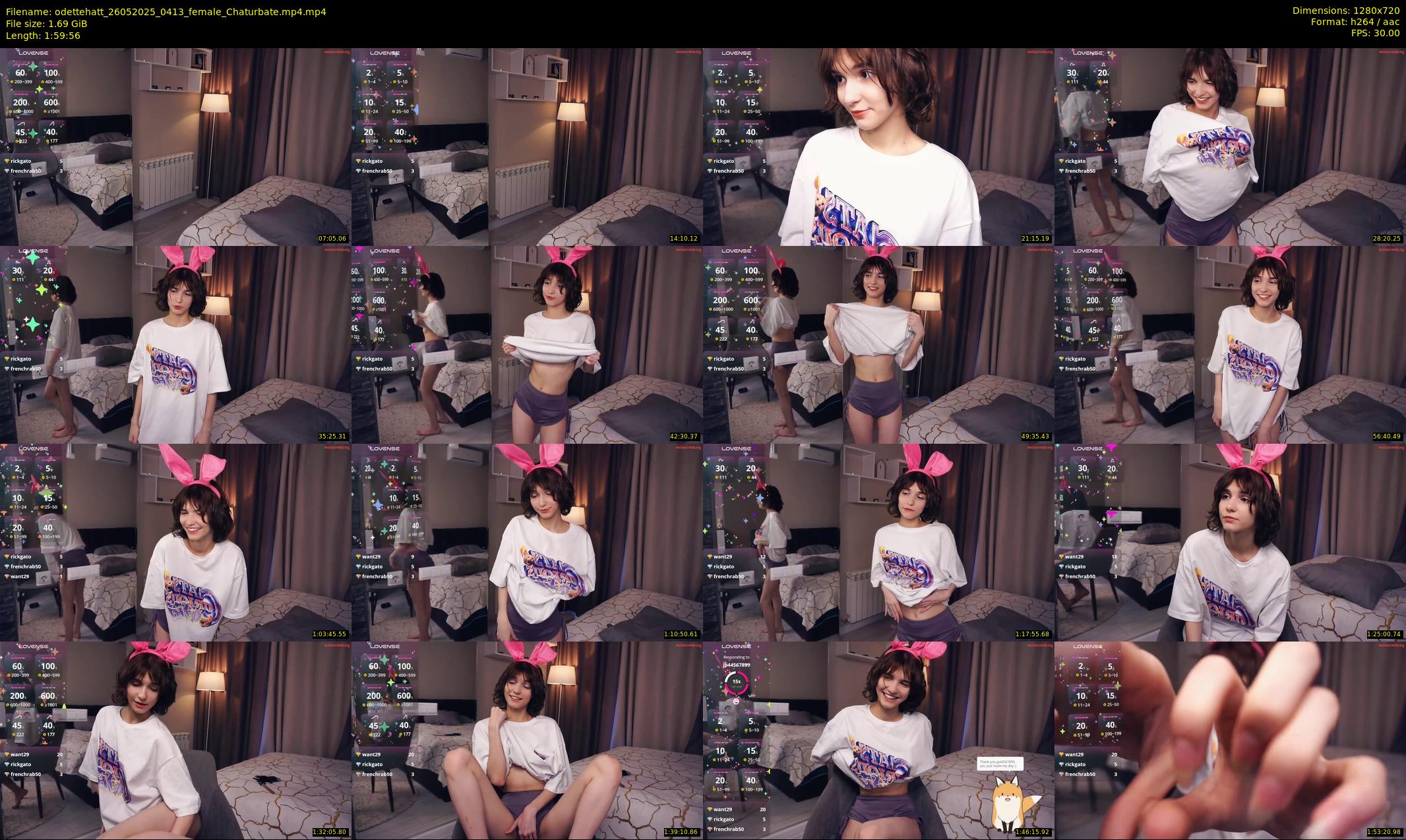 odettehatt — 120 minute Chaturbate female cam show recording, 720p, May 26, 2025