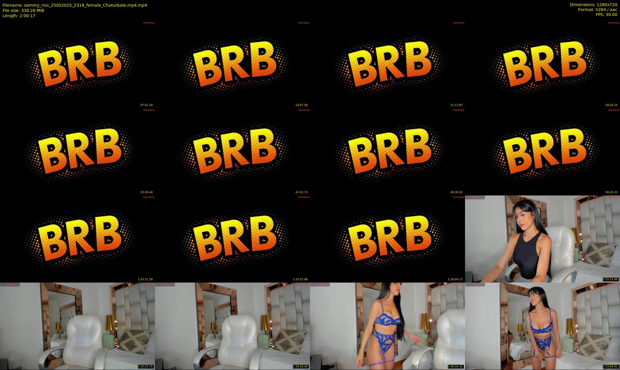 sammy_rios — 121 minute Chaturbate female cam show recording, 720p, May 25, 2025