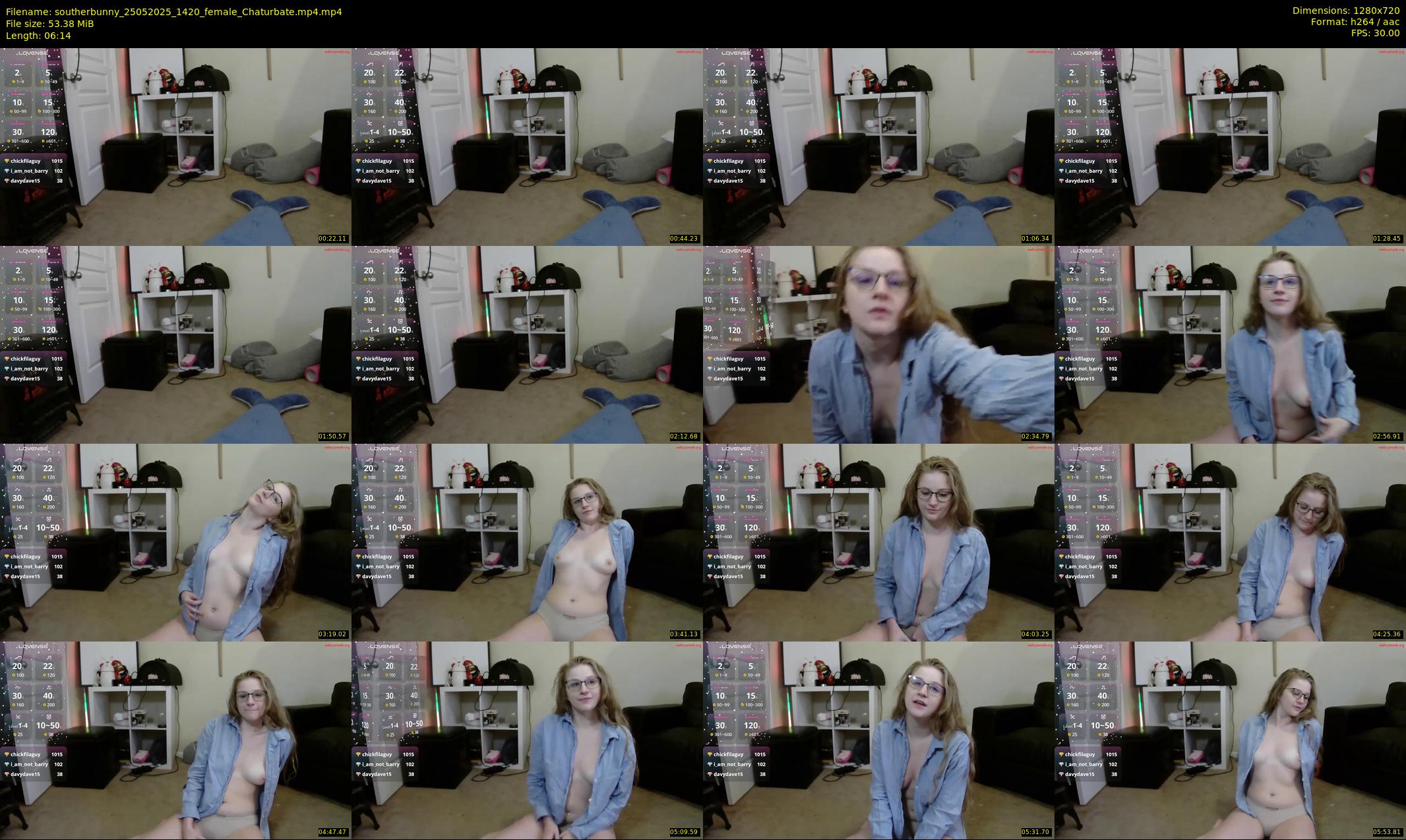 southerbunny — 7 minute Chaturbate female cam show recording, 720p, May 25, 2025