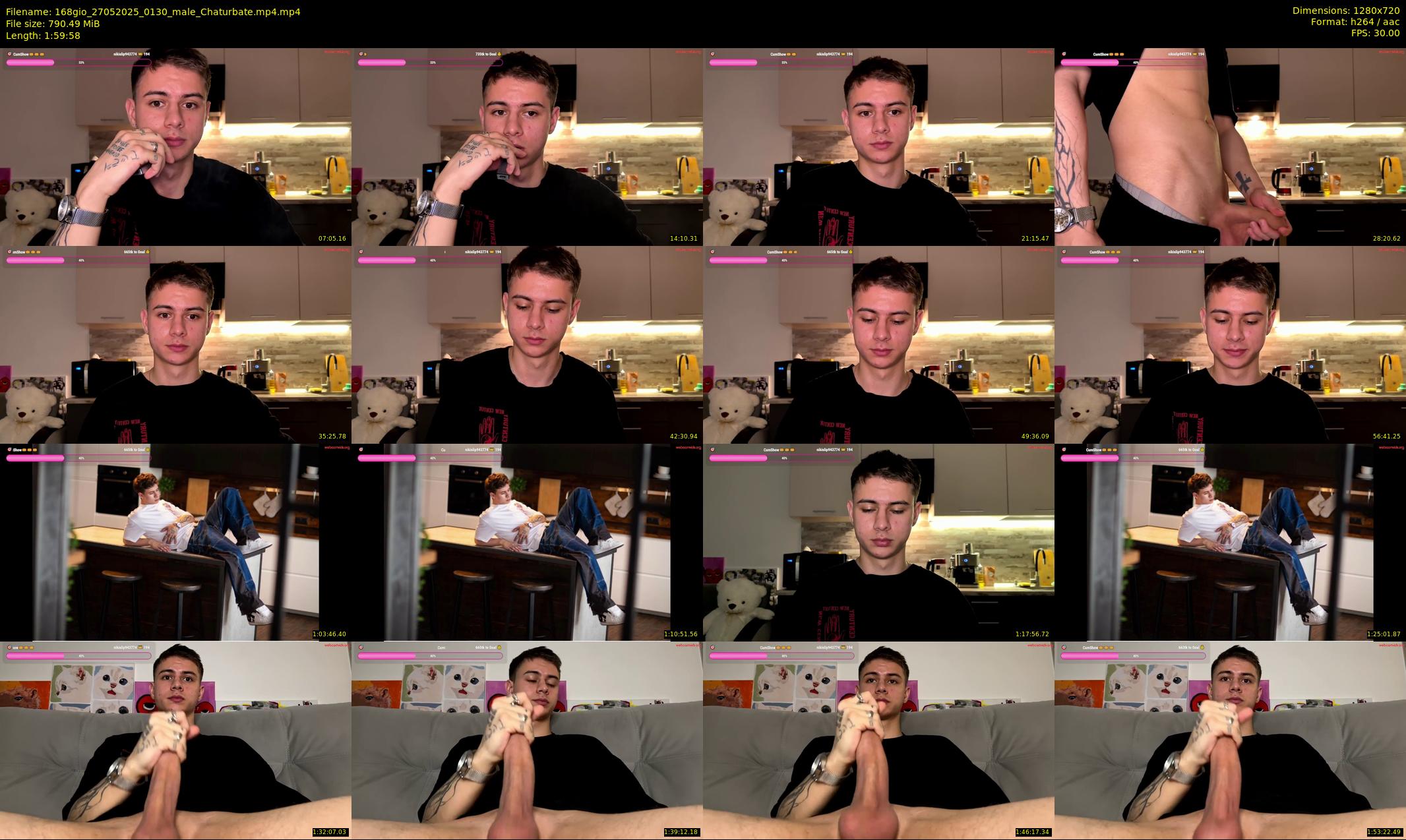 168gio — 120 minute Chaturbate male cam show recording, 720p, May 27, 2025