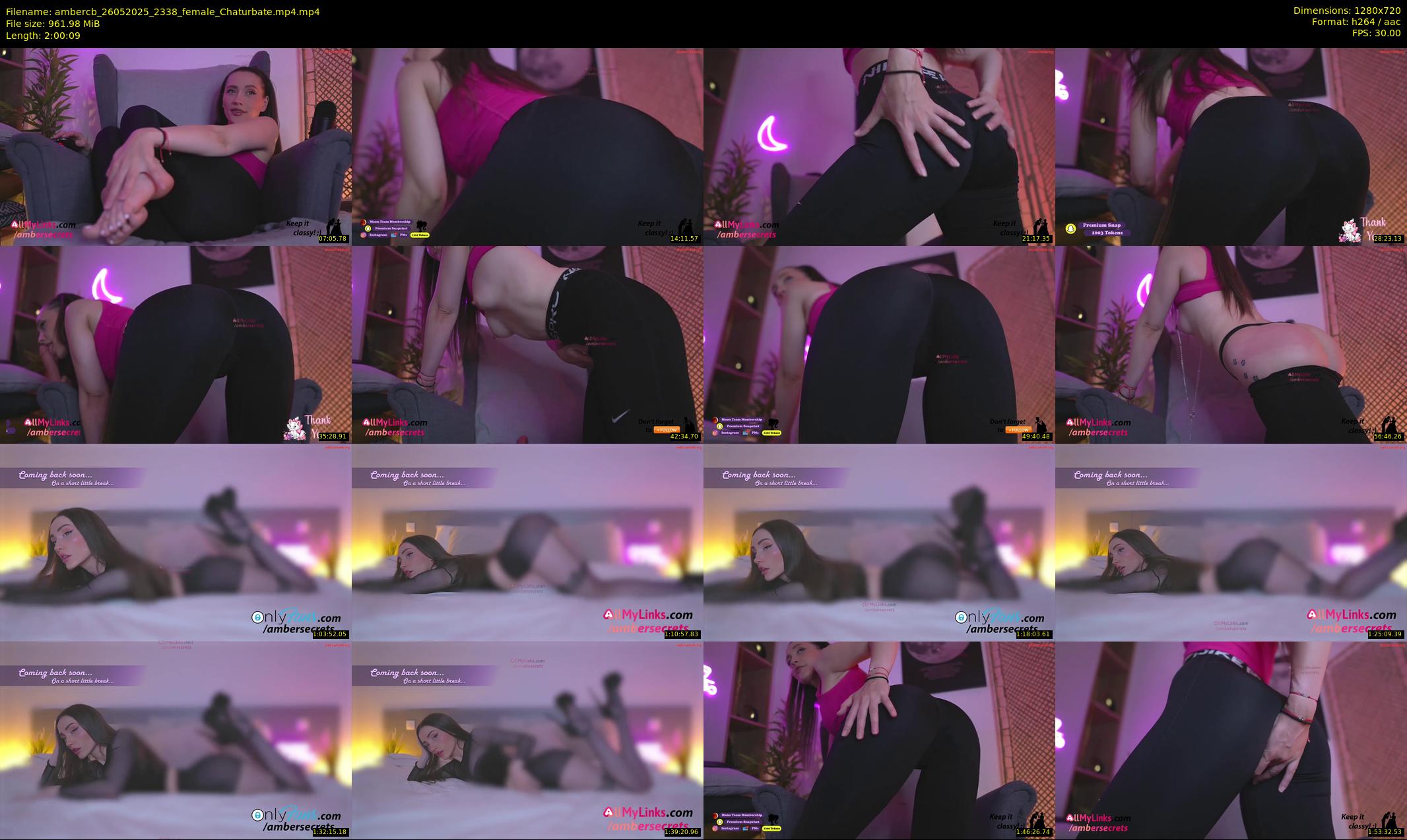 ambercb — 121 minute Chaturbate female cam show recording, 720p, May 26, 2025