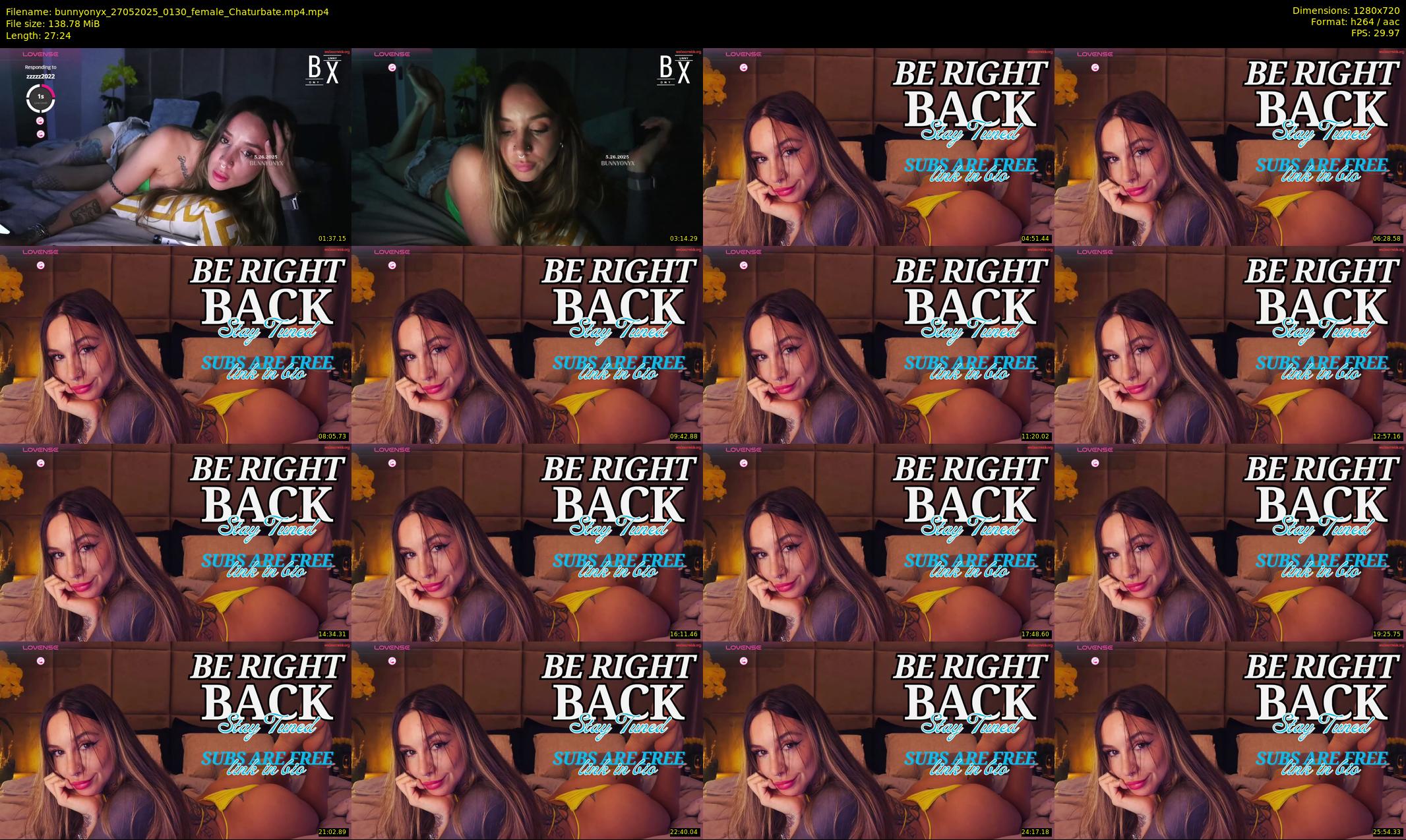 bunnyonyx — 28 minute Chaturbate female cam show recording, 720p, May 27, 2025