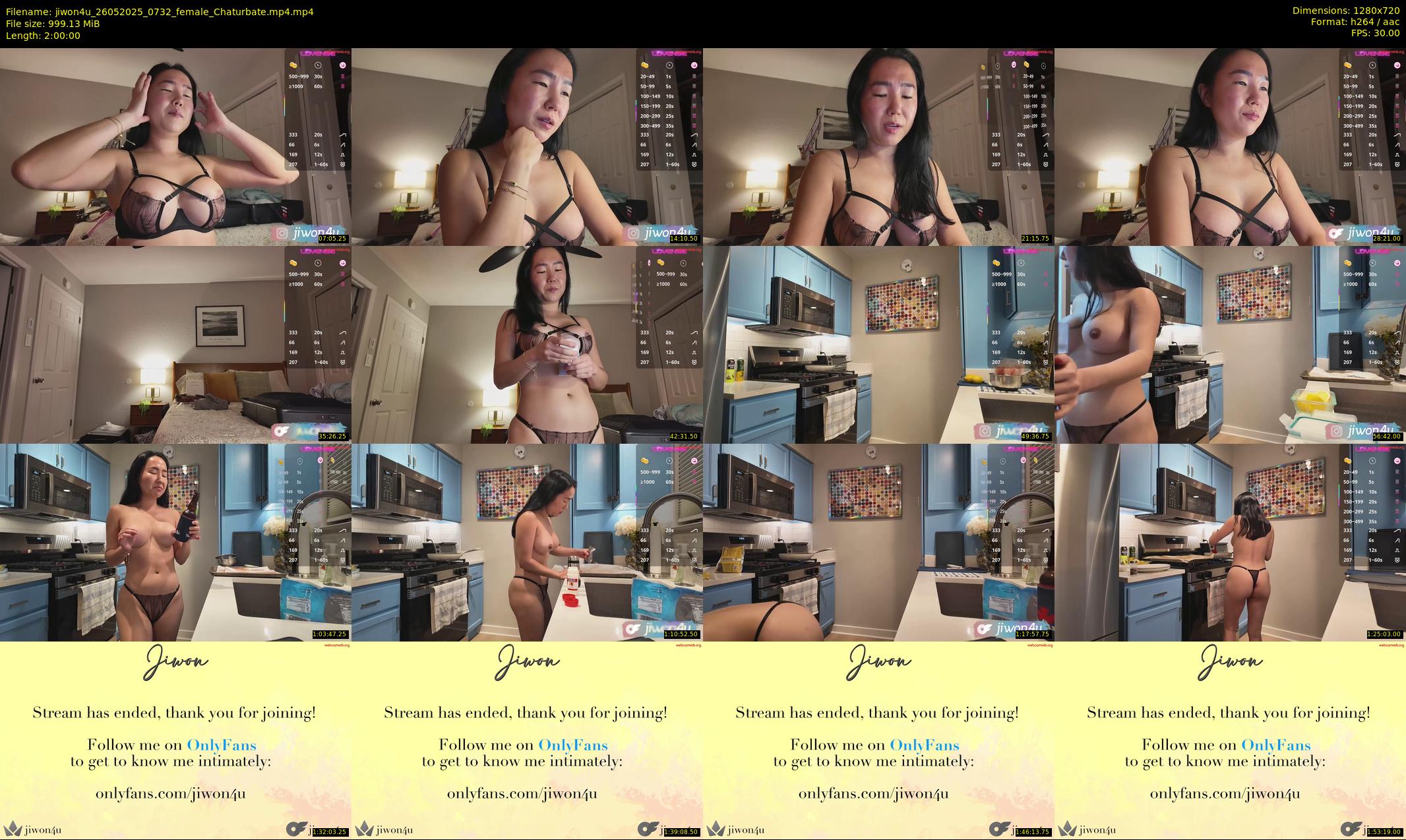 jiwon4u — 120 minute Chaturbate female cam show recording, 720p, May 26, 2025