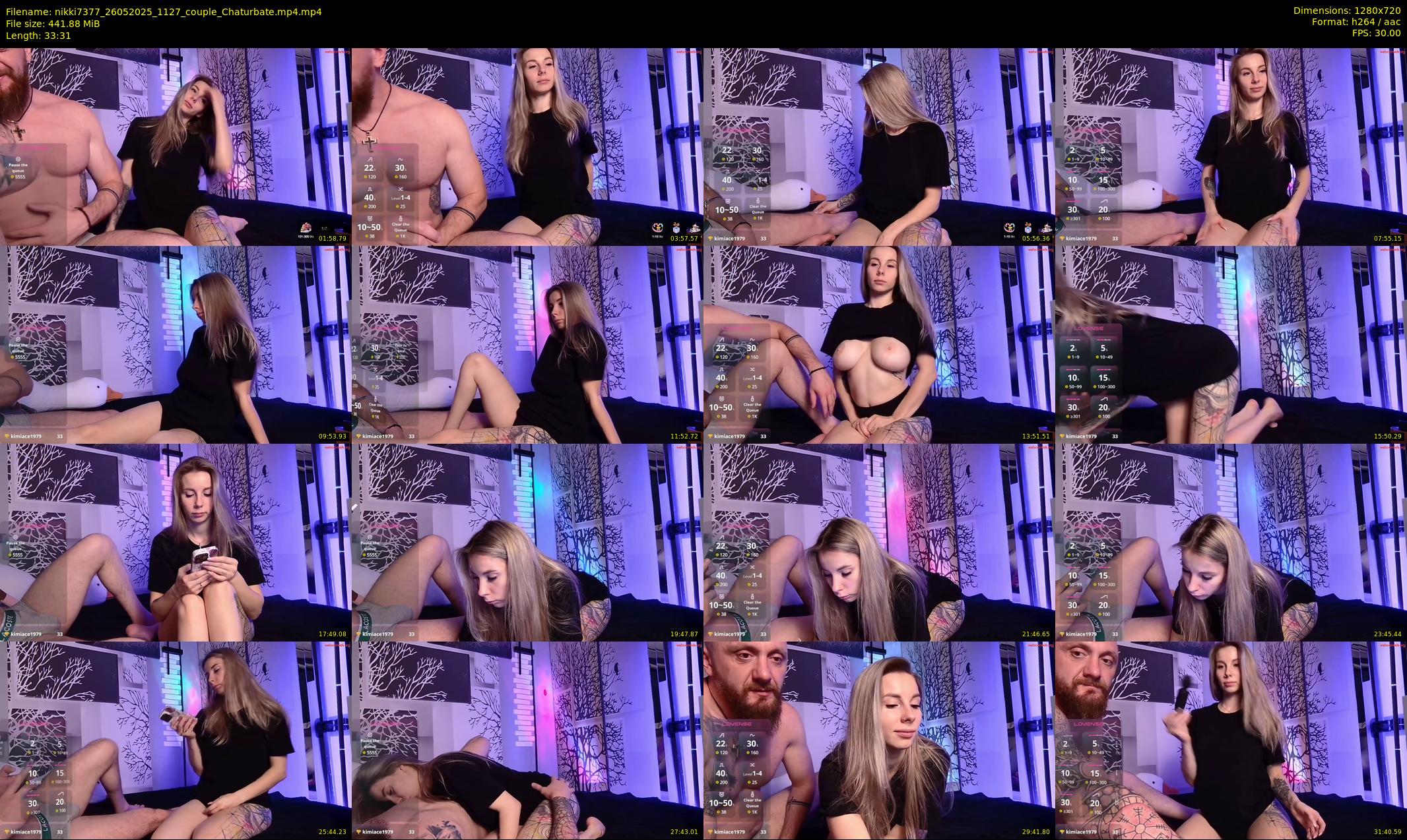 nikki7377 — 34 minute Chaturbate couple cam show recording, 720p, May 26, 2025