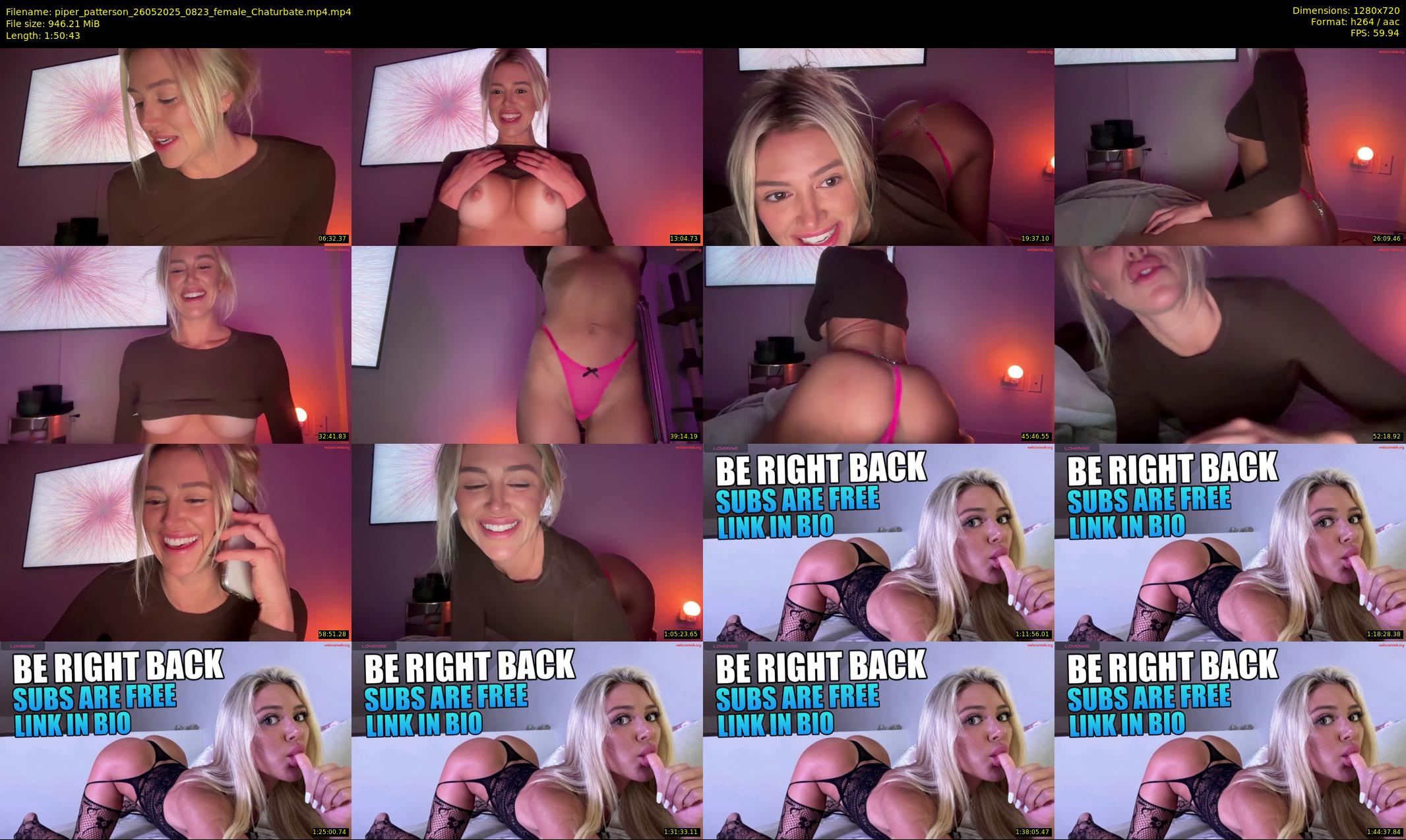 piper_patterson — 111 minute Chaturbate female cam show recording, 720p, May 26, 2025