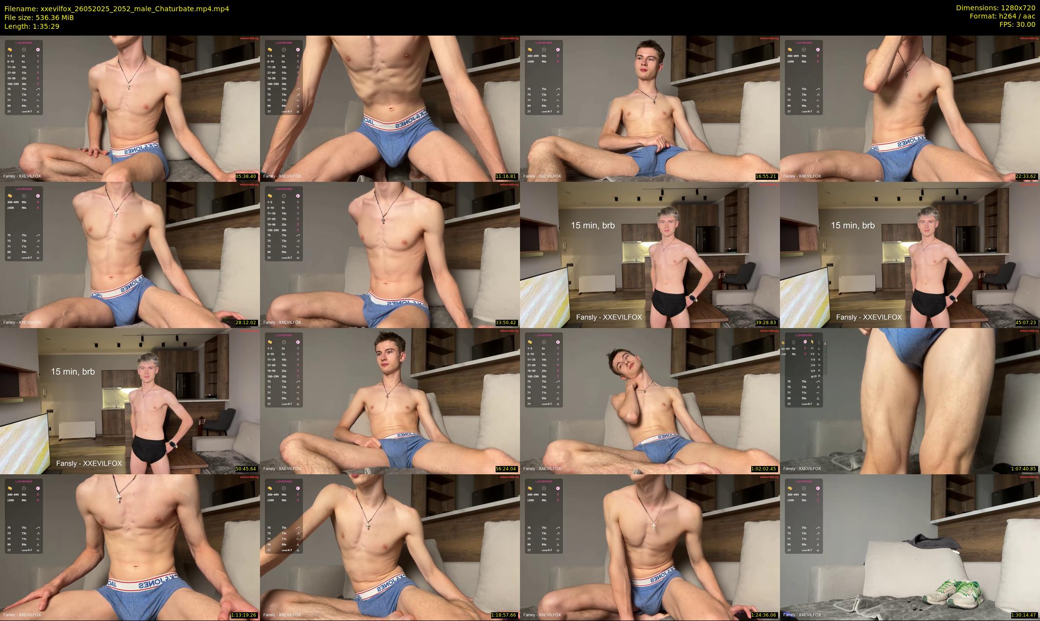 xxevilfox — 96 minute Chaturbate male cam show recording, 720p, May 26, 2025