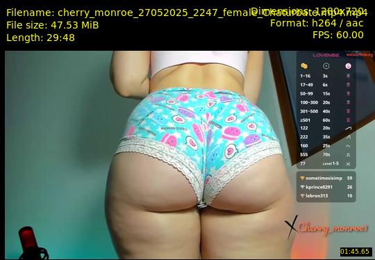 cherry_monroe — 30 minute Chaturbate female cam show recording, 720p, May 27, 2025