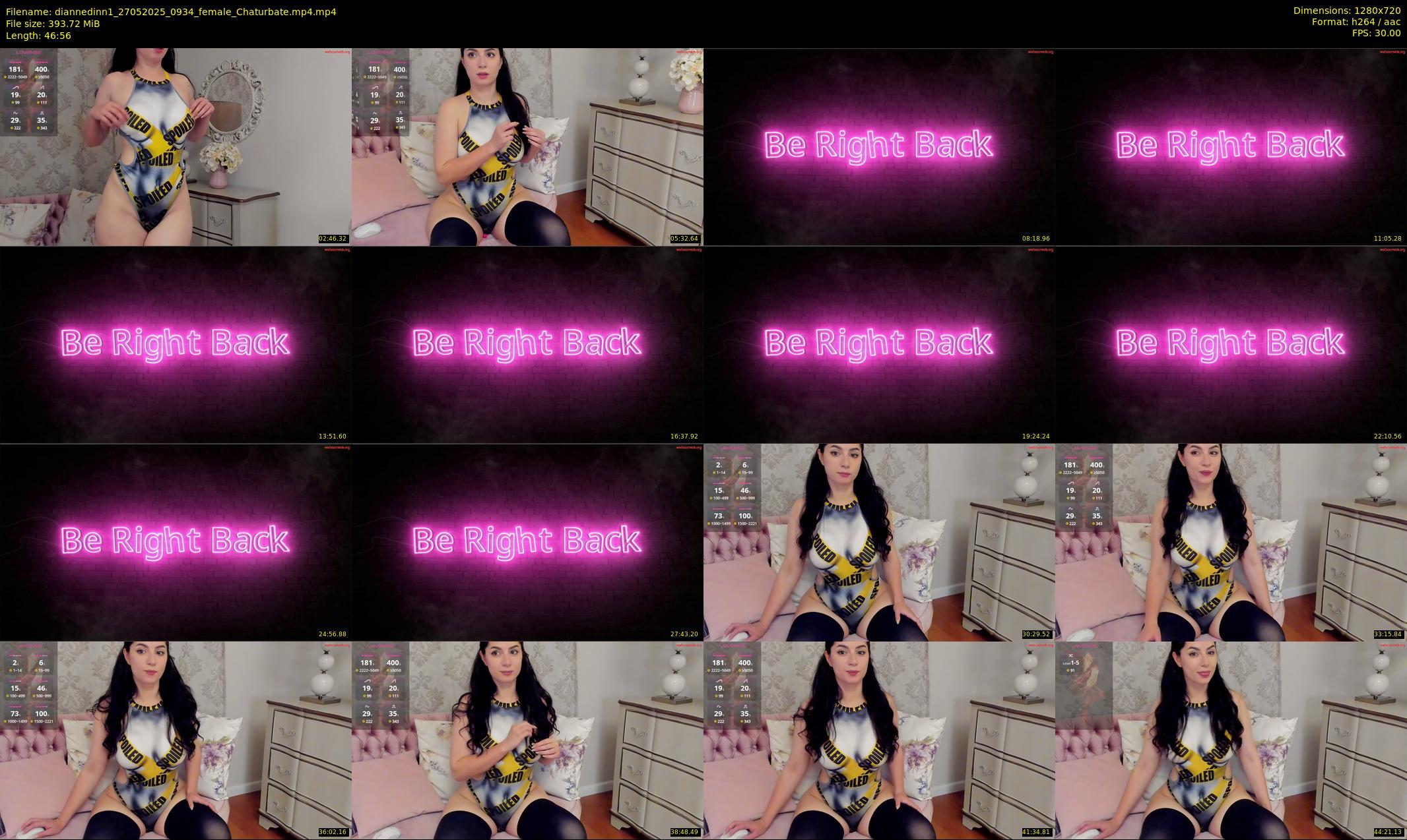 diannedinn1 — 47 minute Chaturbate female cam show recording, 720p, May 27, 2025