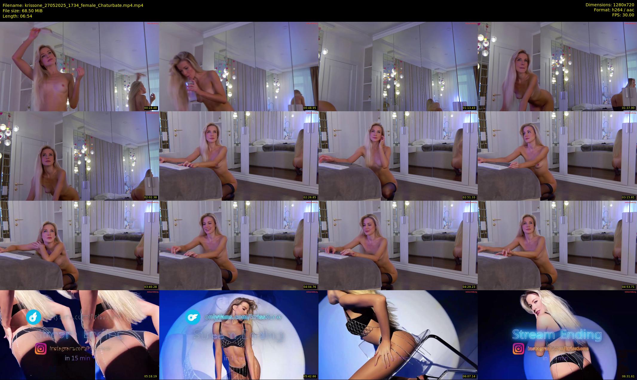 krissone — 7 minute Chaturbate female cam show recording, 720p, May 27, 2025