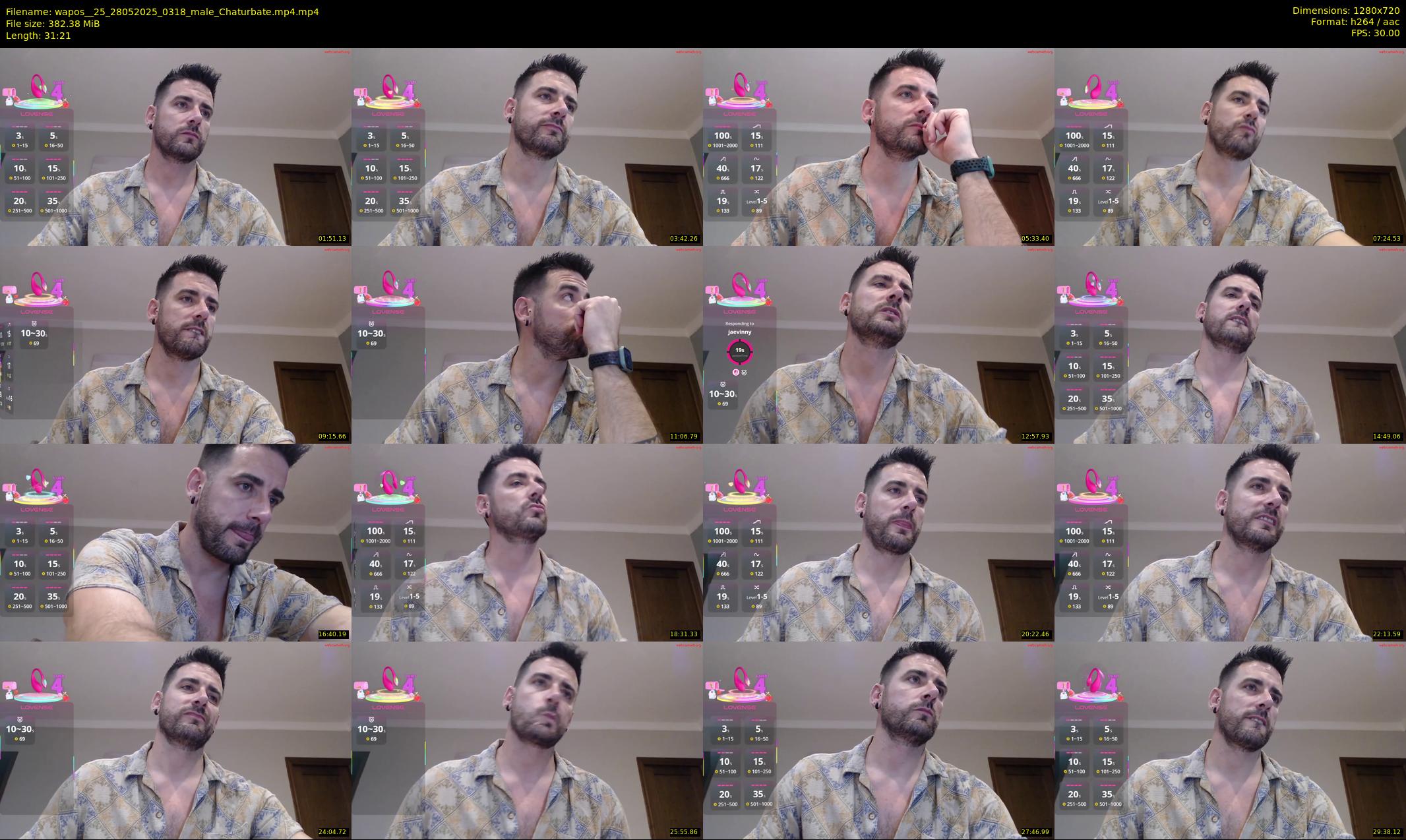 wapos__25 — 32 minute Chaturbate male cam show recording, 720p, May 28, 2025