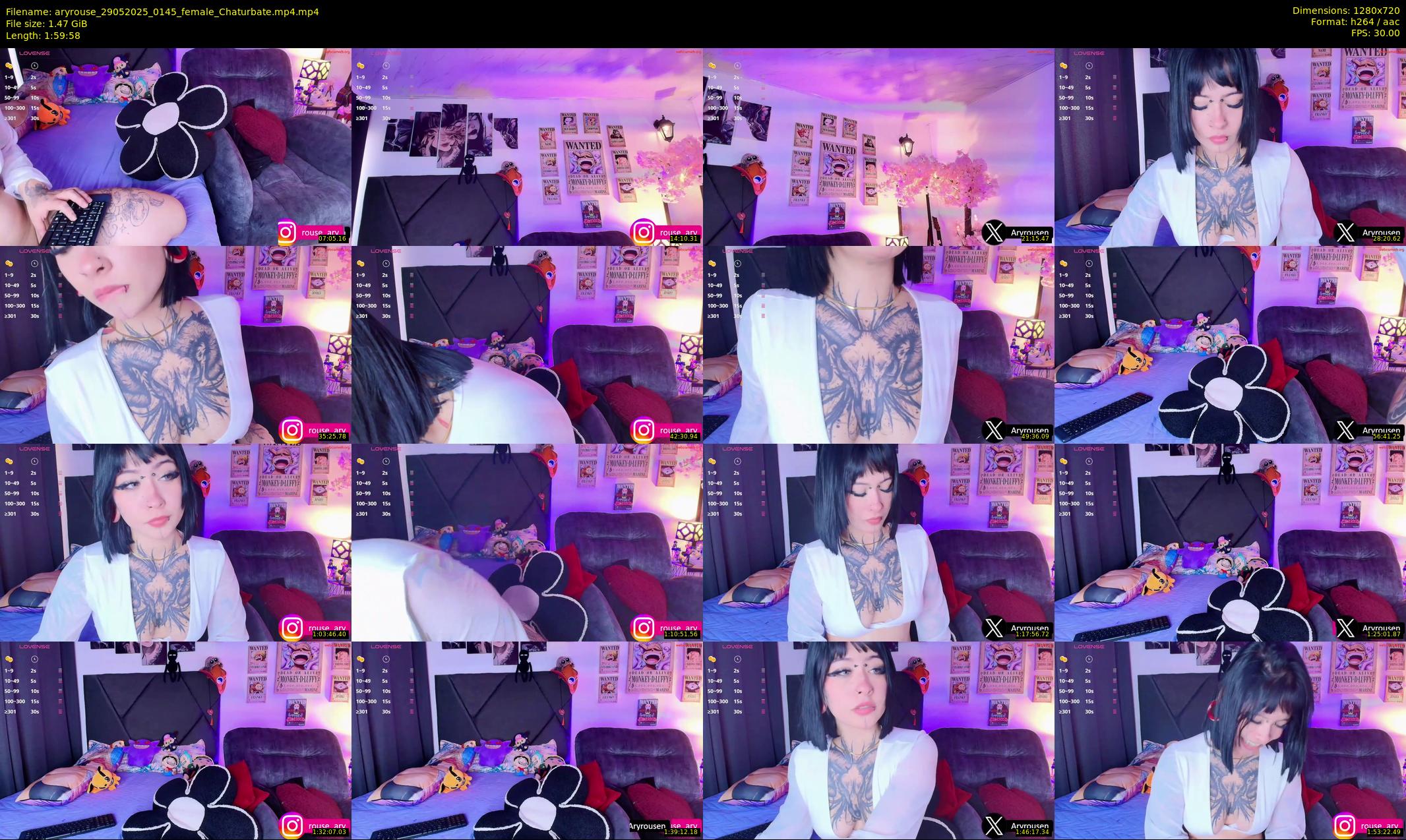 aryrouse — 120 minute Chaturbate female cam show recording, 720p, May 29, 2025