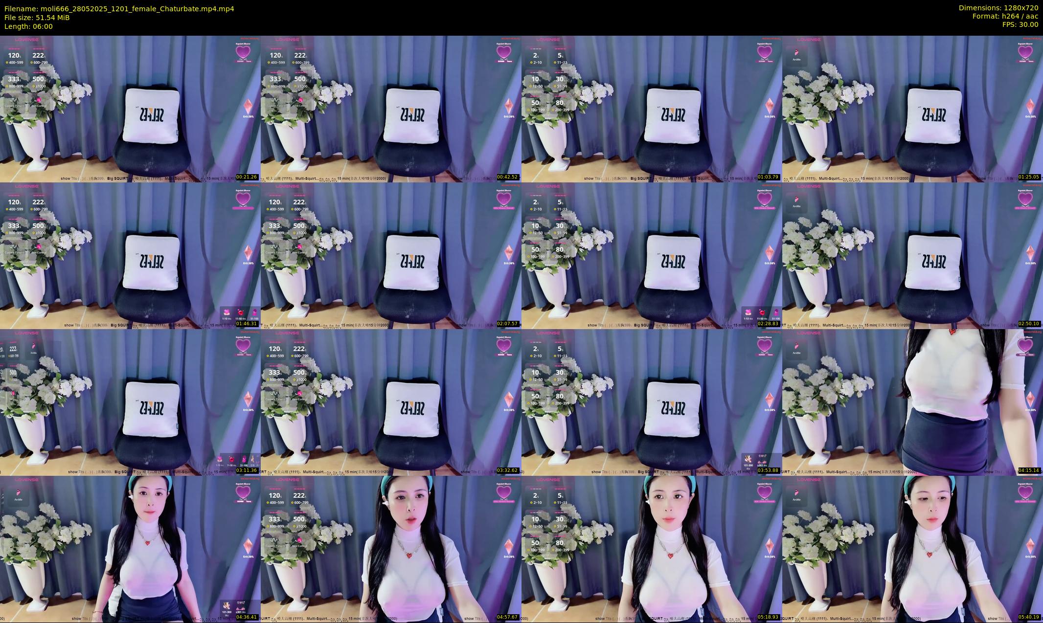 moli666 — 6 minute Chaturbate female cam show recording, 720p, May 28, 2025