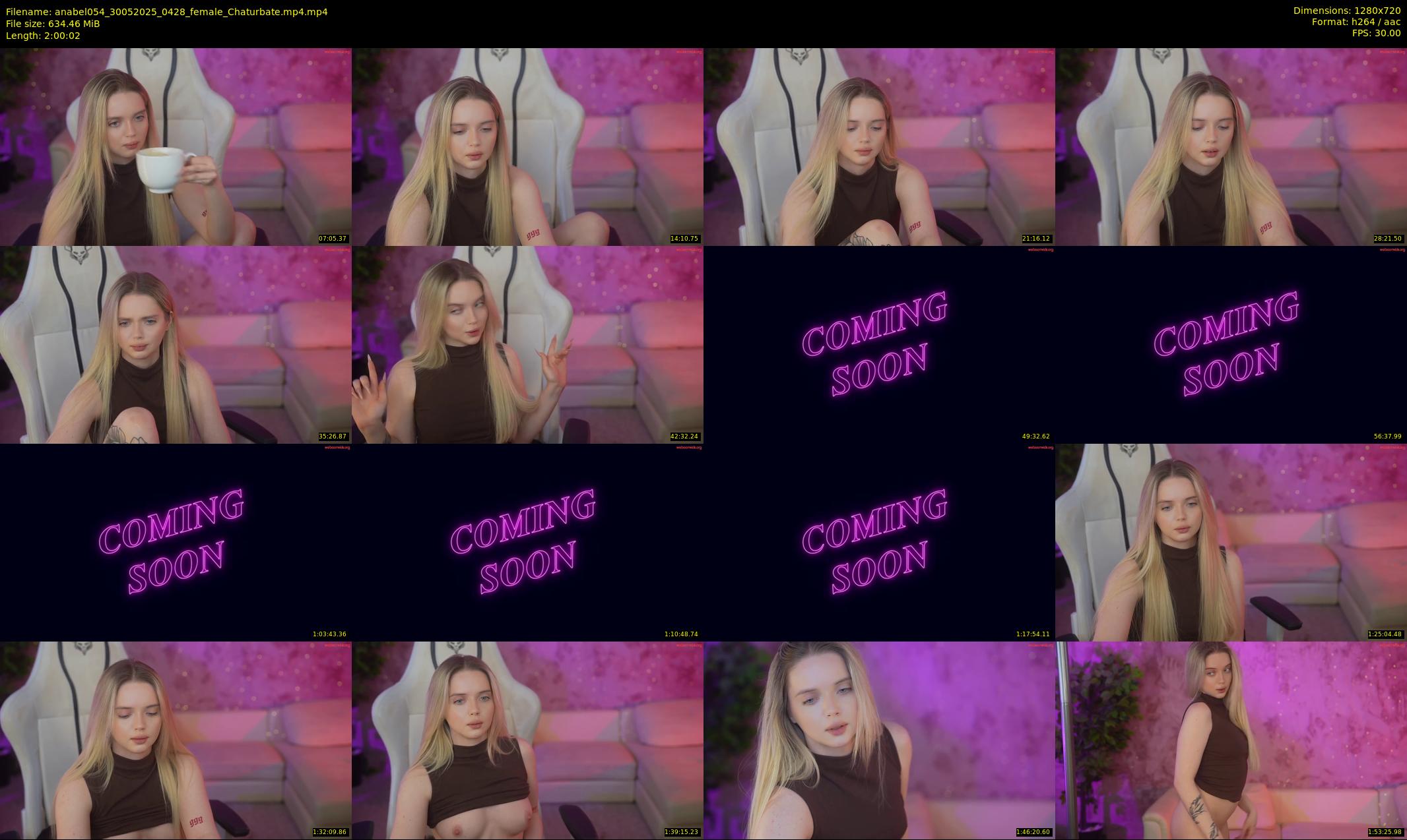 anabel054 — 121 minute Chaturbate female cam show recording, 720p, May 30, 2025