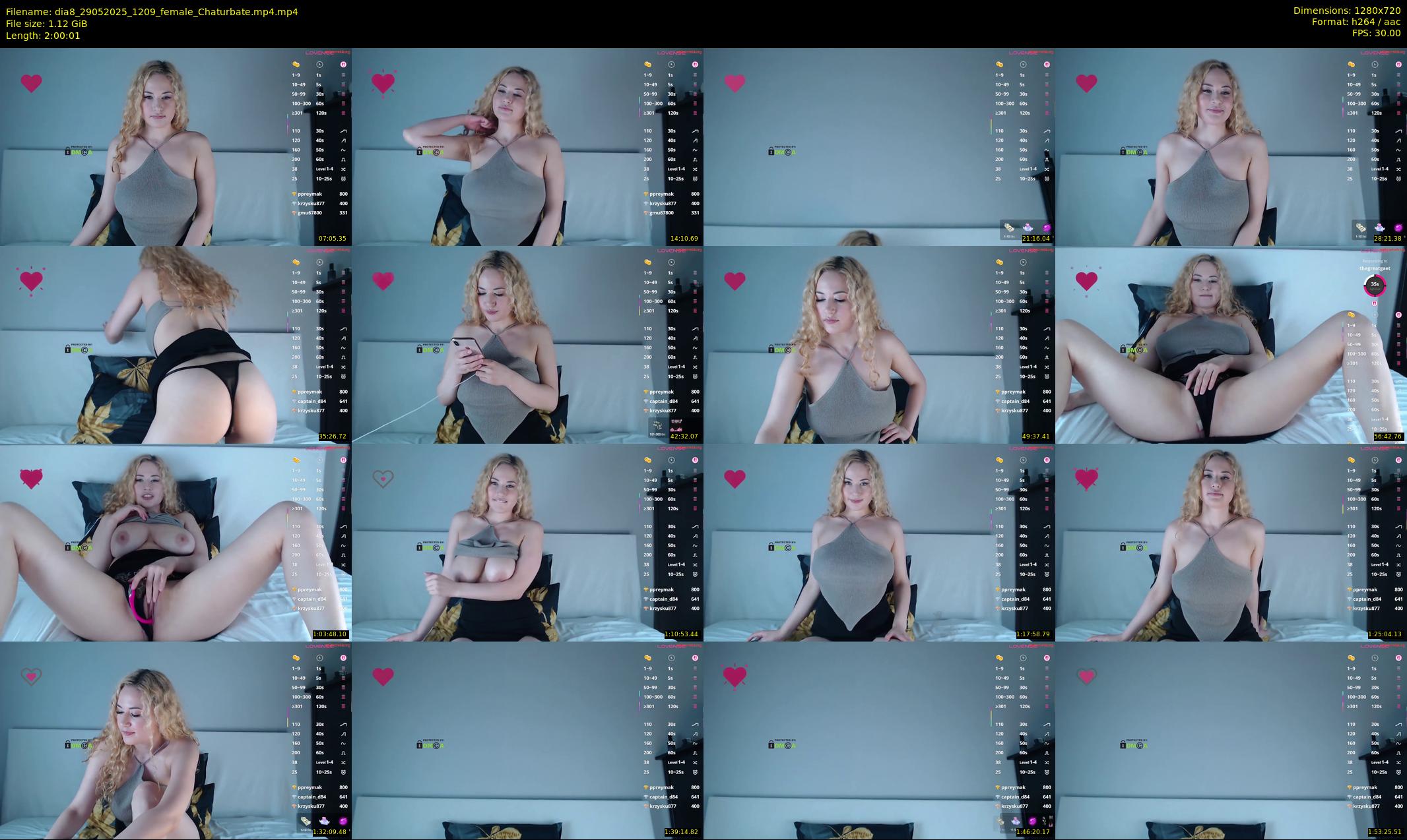 dia8 — 121 minute Chaturbate female cam show recording, 720p, May 29, 2025