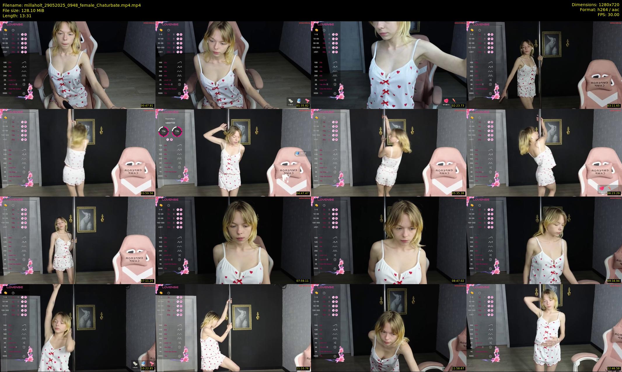 millaholt — 14 minute Chaturbate female cam show recording, 720p, May 29, 2025