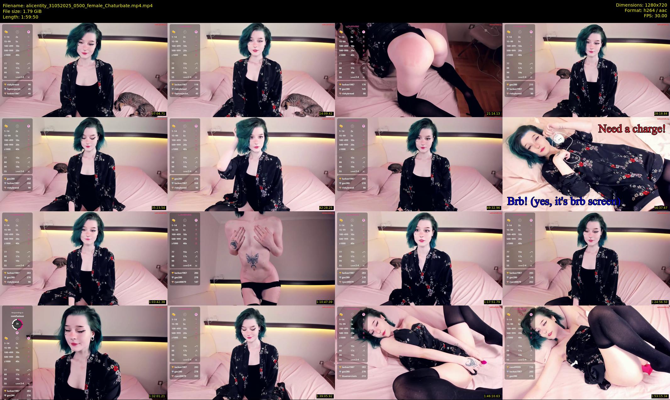 alicentity — 120 minute Chaturbate female cam show recording, 720p, May 31, 2025