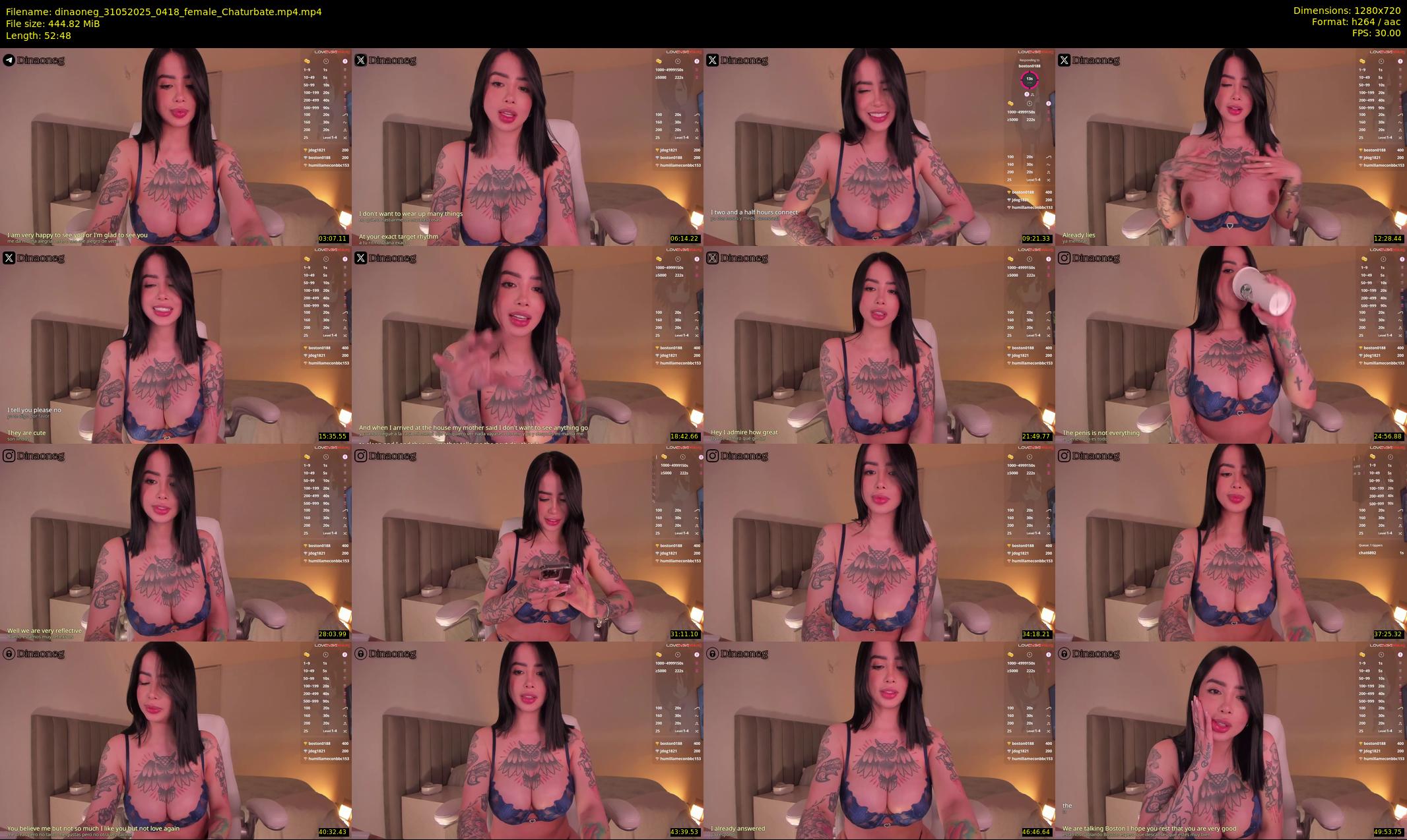 dinaoneg — 53 minute Chaturbate female cam show recording, 720p, May 31, 2025