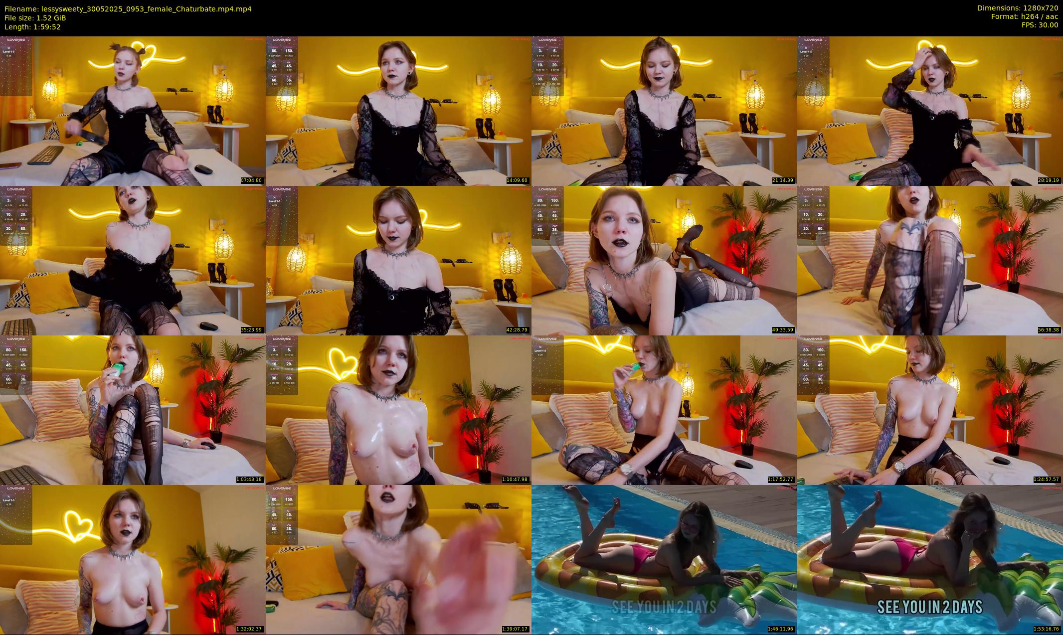 lessysweety — 120 minute Chaturbate female cam show recording, 720p, May 30, 2025