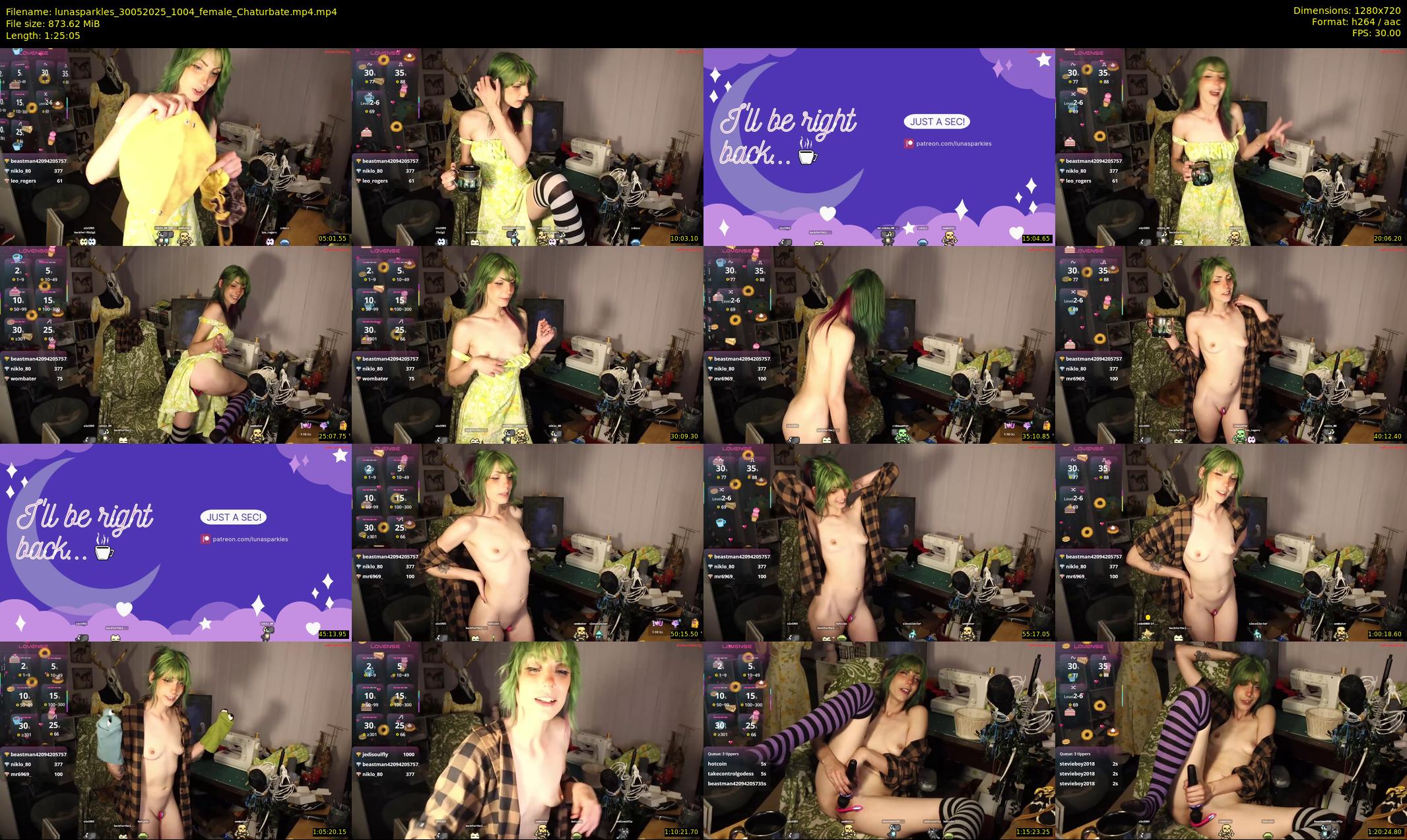lunasparkles — 86 minute Chaturbate female cam show recording, 720p, May 30, 2025
