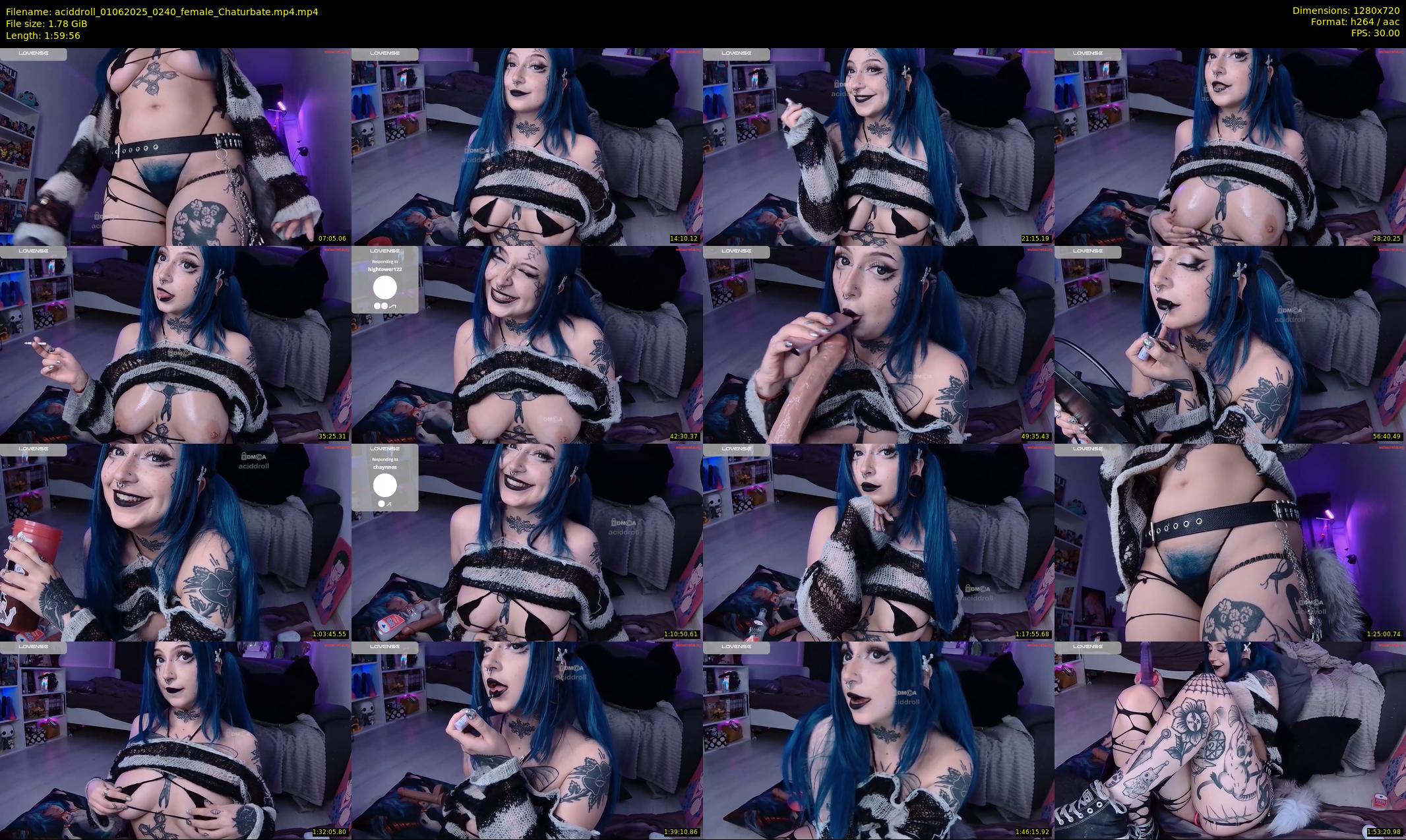 aciddroll — 120 minute Chaturbate female cam show recording, 720p, Jun 1, 2025