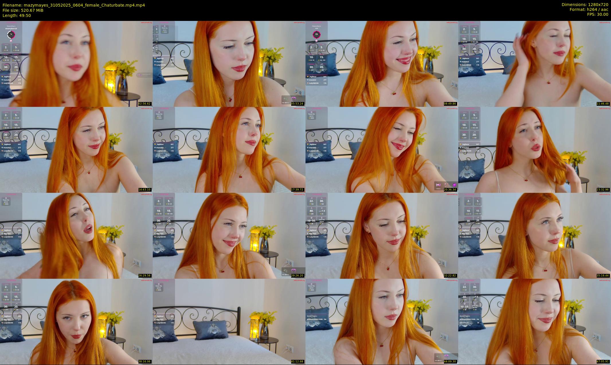 mazymayes — 50 minute Chaturbate female cam show recording, 720p, May 31, 2025