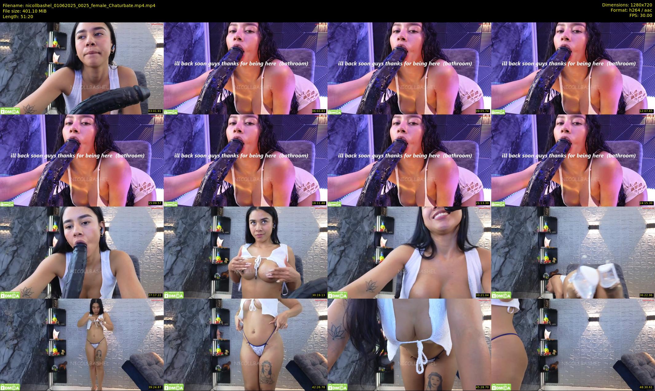 nicollbashel — 52 minute Chaturbate female cam show recording, 720p, Jun 1, 2025