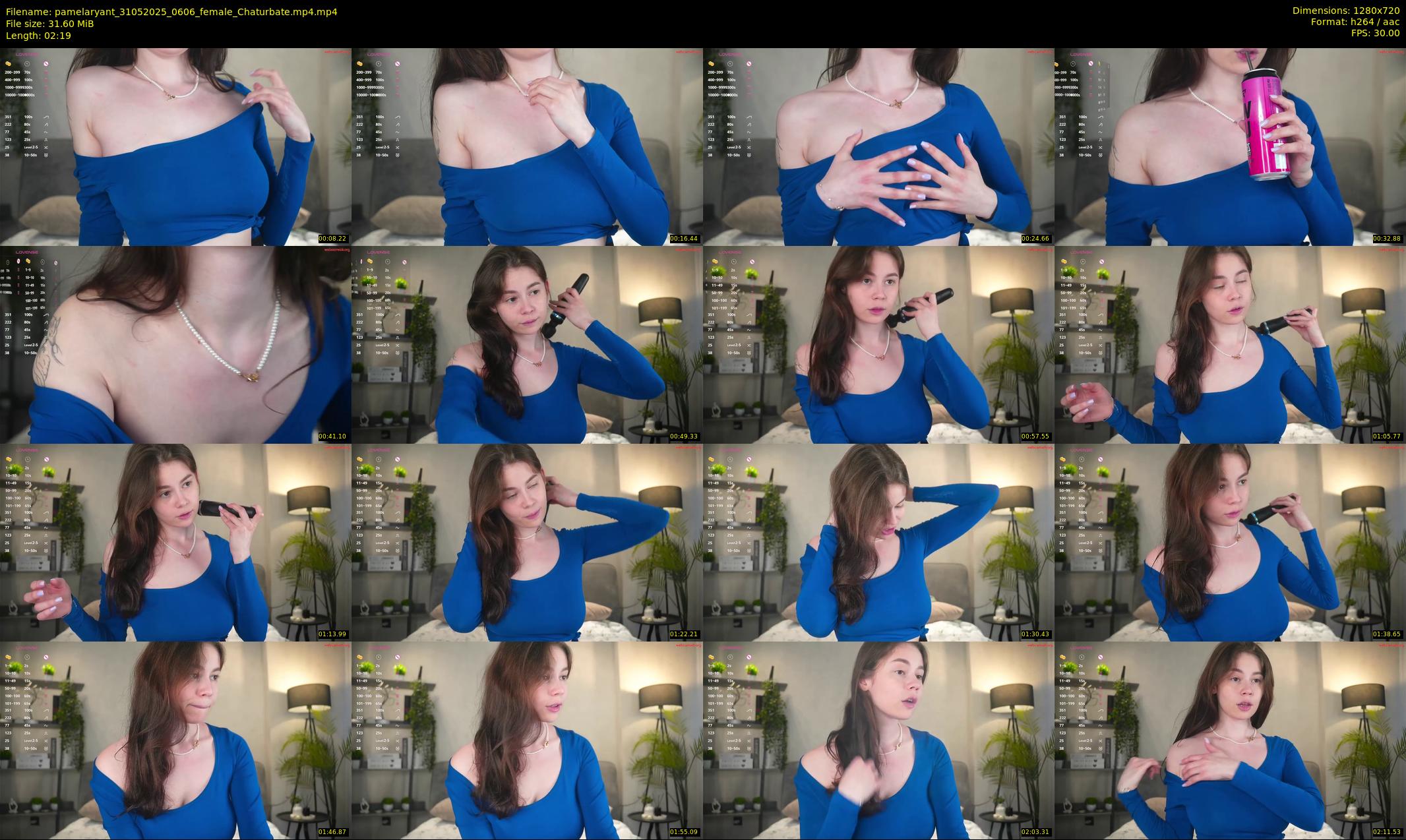 pamelaryant — 3 minute Chaturbate female cam show recording, 720p, May 31, 2025