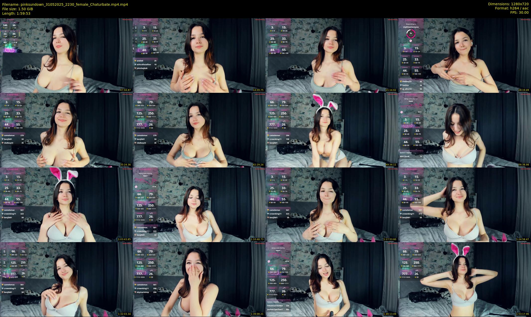 pinksundown — 120 minute Chaturbate female cam show recording, 720p, May 31, 2025