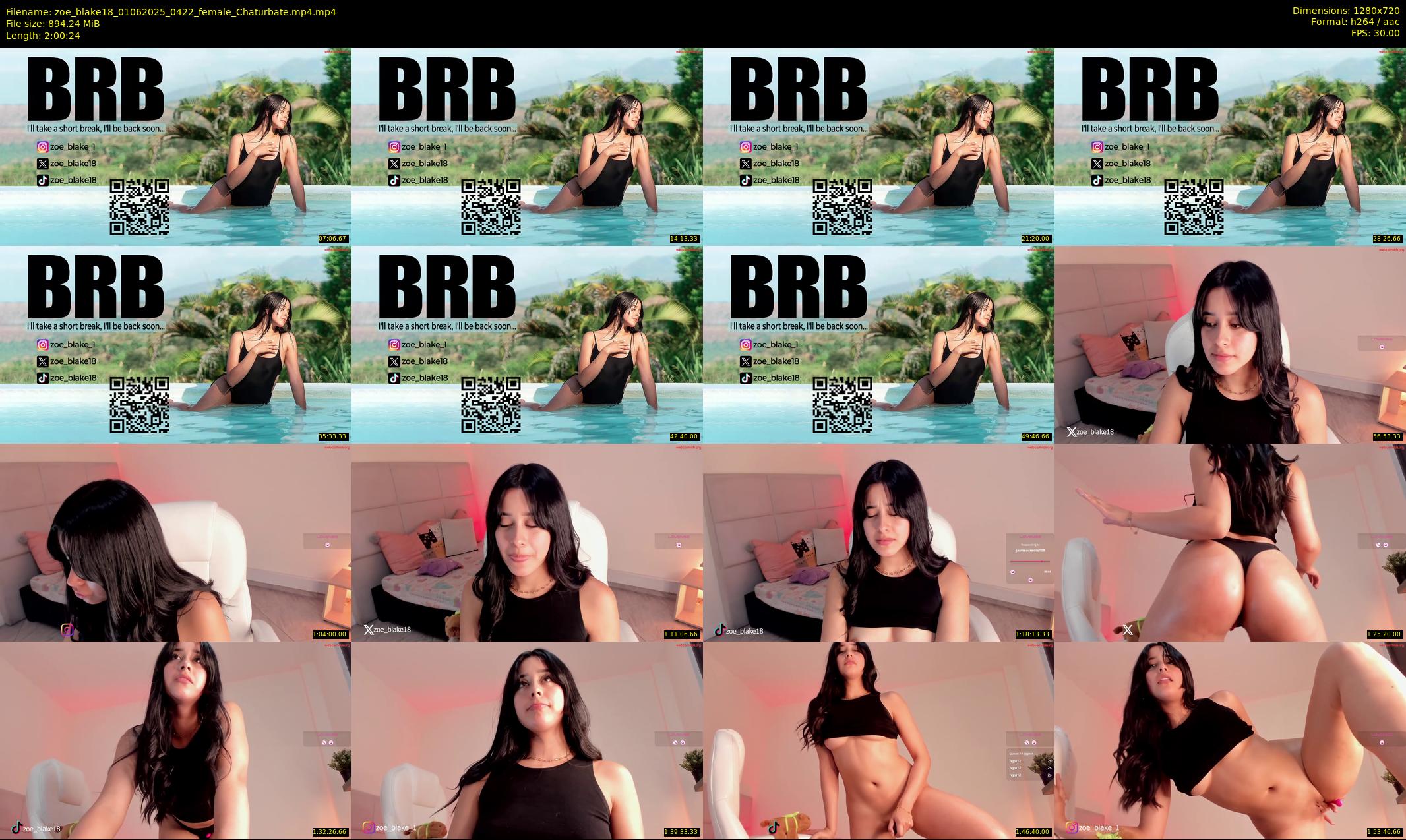 zoe_blake18 — 121 minute Chaturbate female cam show recording, 720p, Jun 1, 2025