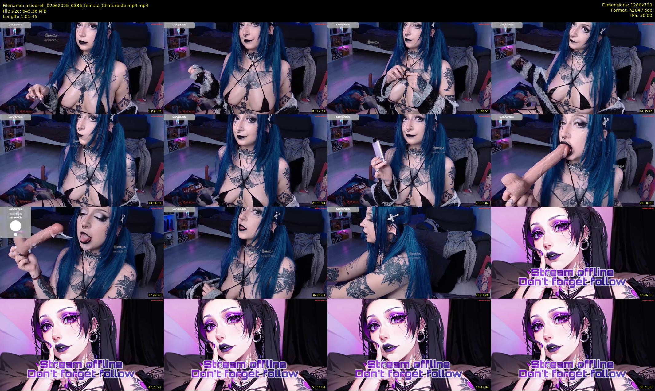 aciddroll — 62 minute Chaturbate female cam show recording, 720p, Jun 2, 2025
