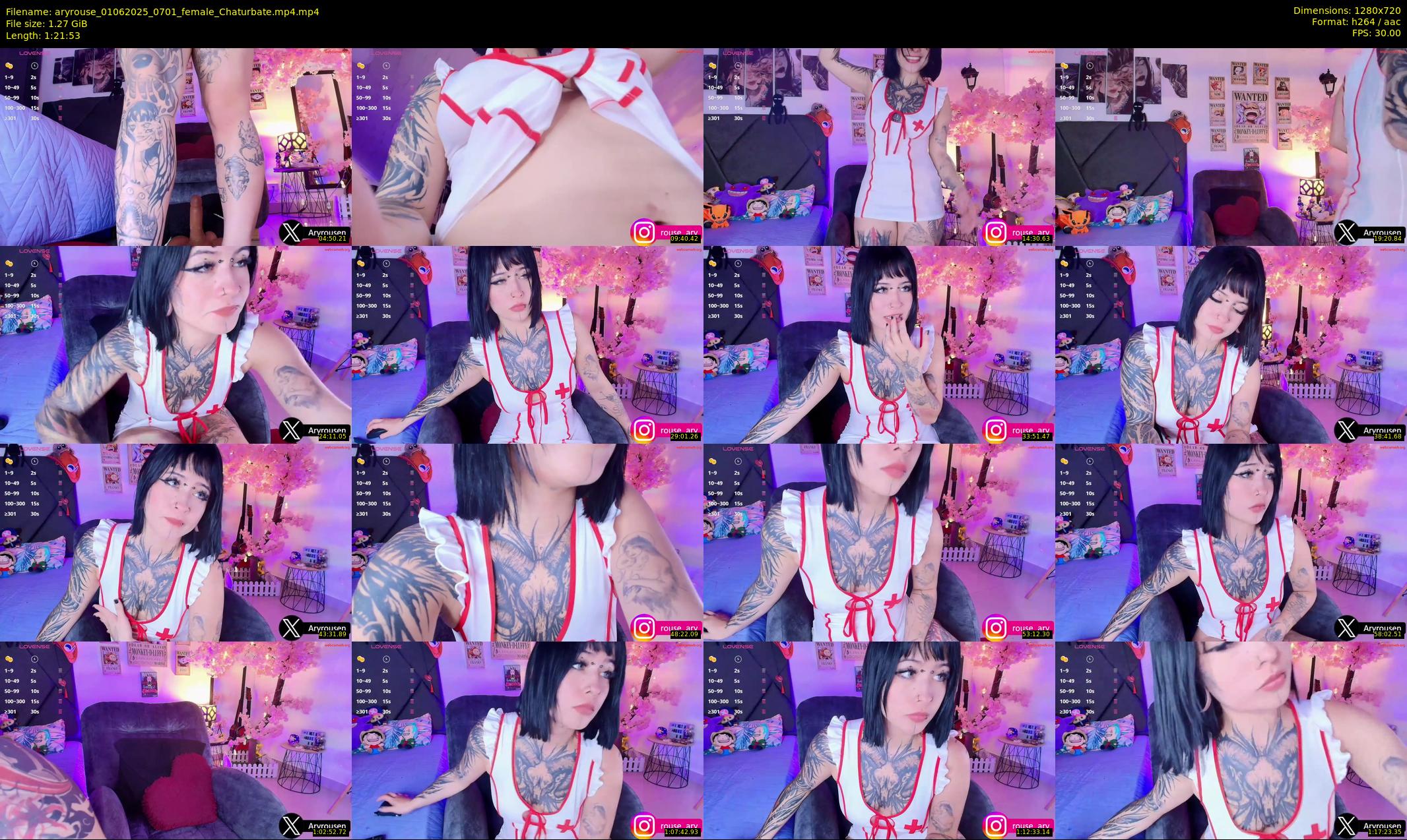 aryrouse — 82 minute Chaturbate female cam show recording, 720p, Jun 1, 2025